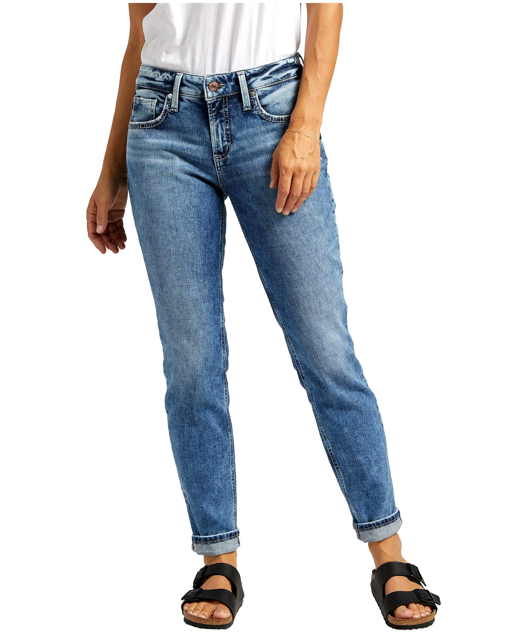 Silver Women's Boyfriend Mid Rise Relaxed Fit Jeans