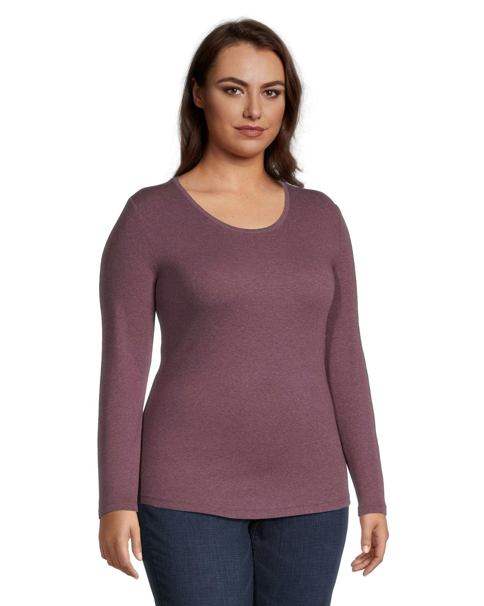 Denver Hayes Women's Fitted Long Sleeve Crewneck T Shirt