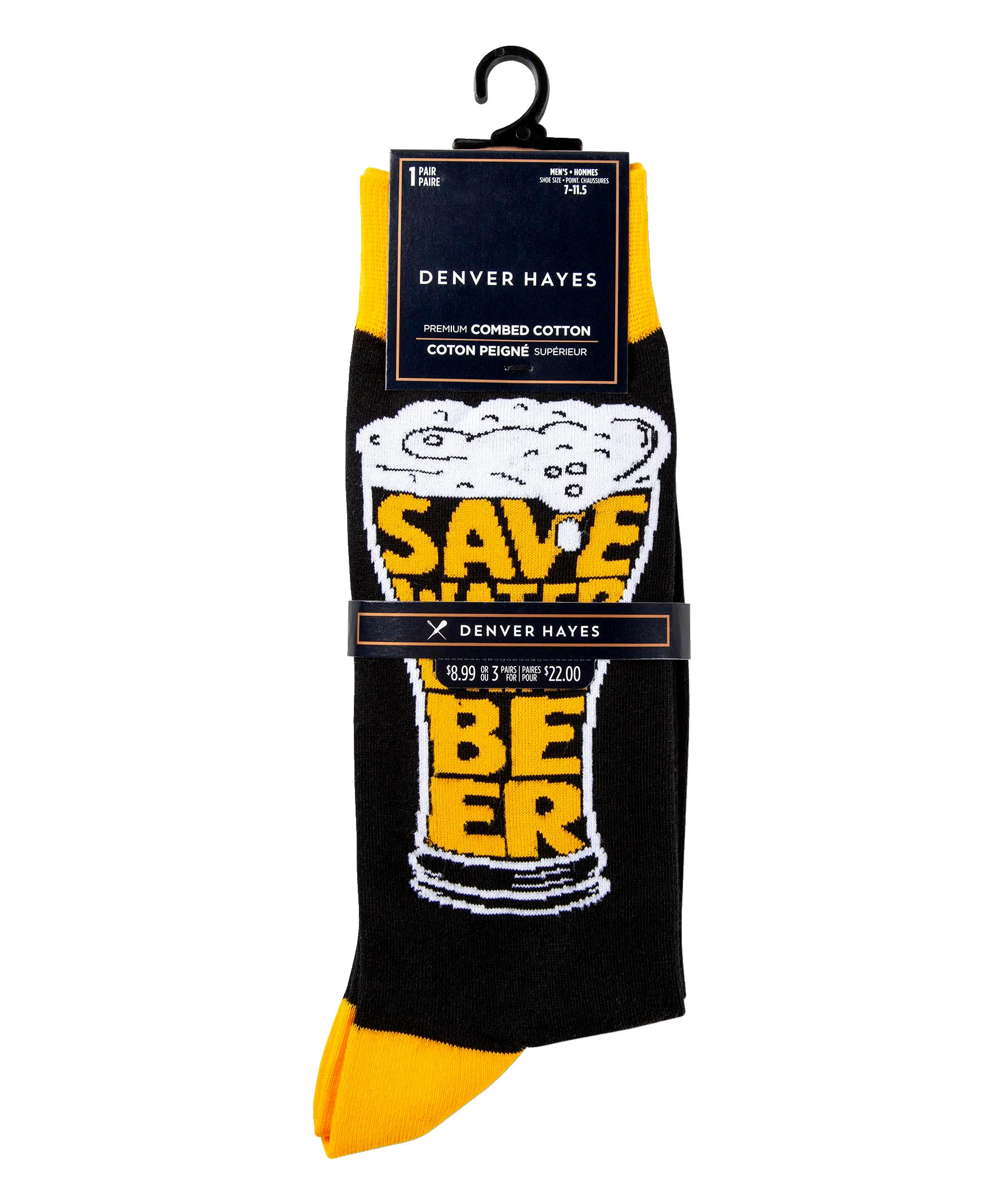 Denver Hayes Men's Novelty Beer Pattern Crew Socks