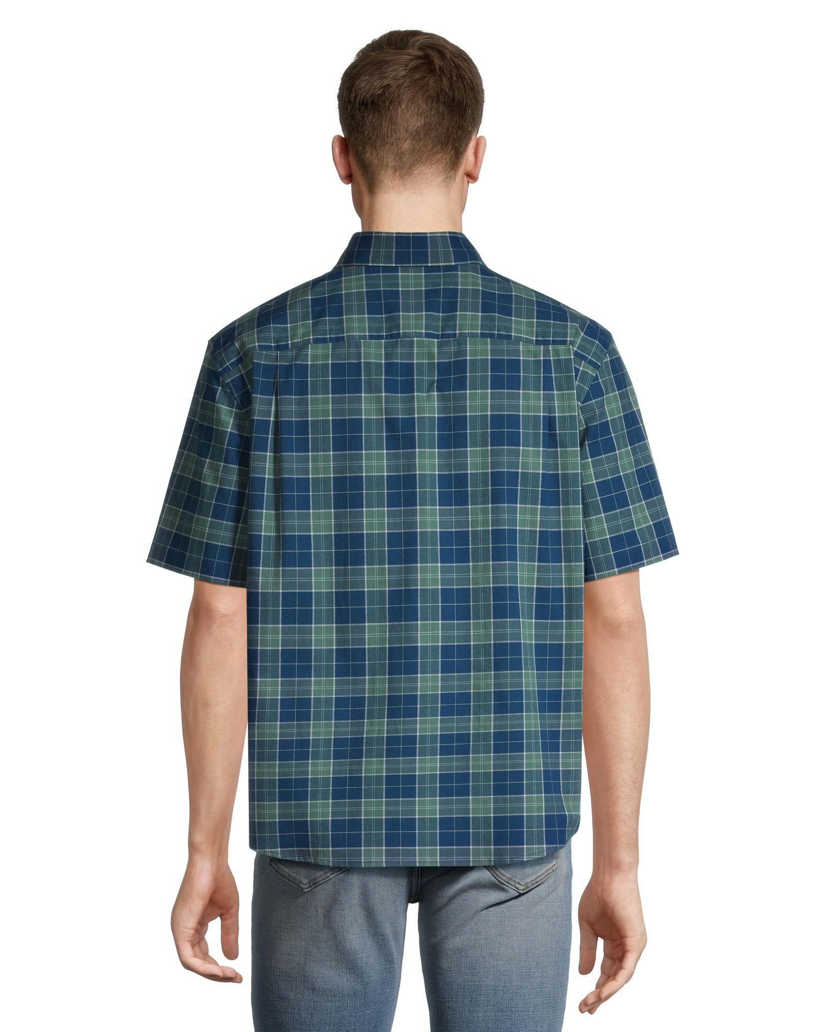 Denver Hayes Men's Plaid Sport Casual Classic Fit Shirt