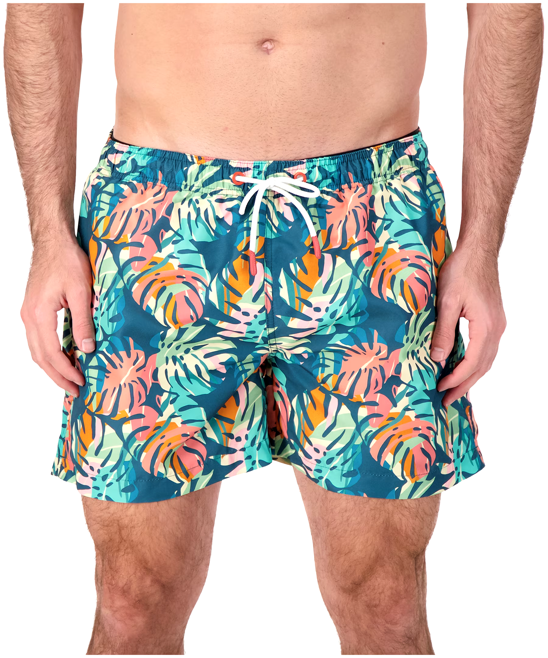 Sunset X Vine Men's Ant Palm Mid Rise Swim Trunks