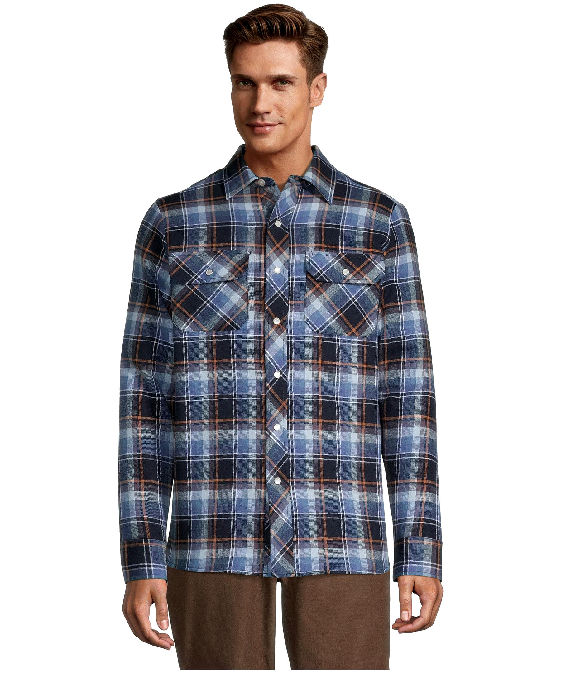 Aggressor Men's Snap-Front Plaid Quilted Flannel Work Shirt
