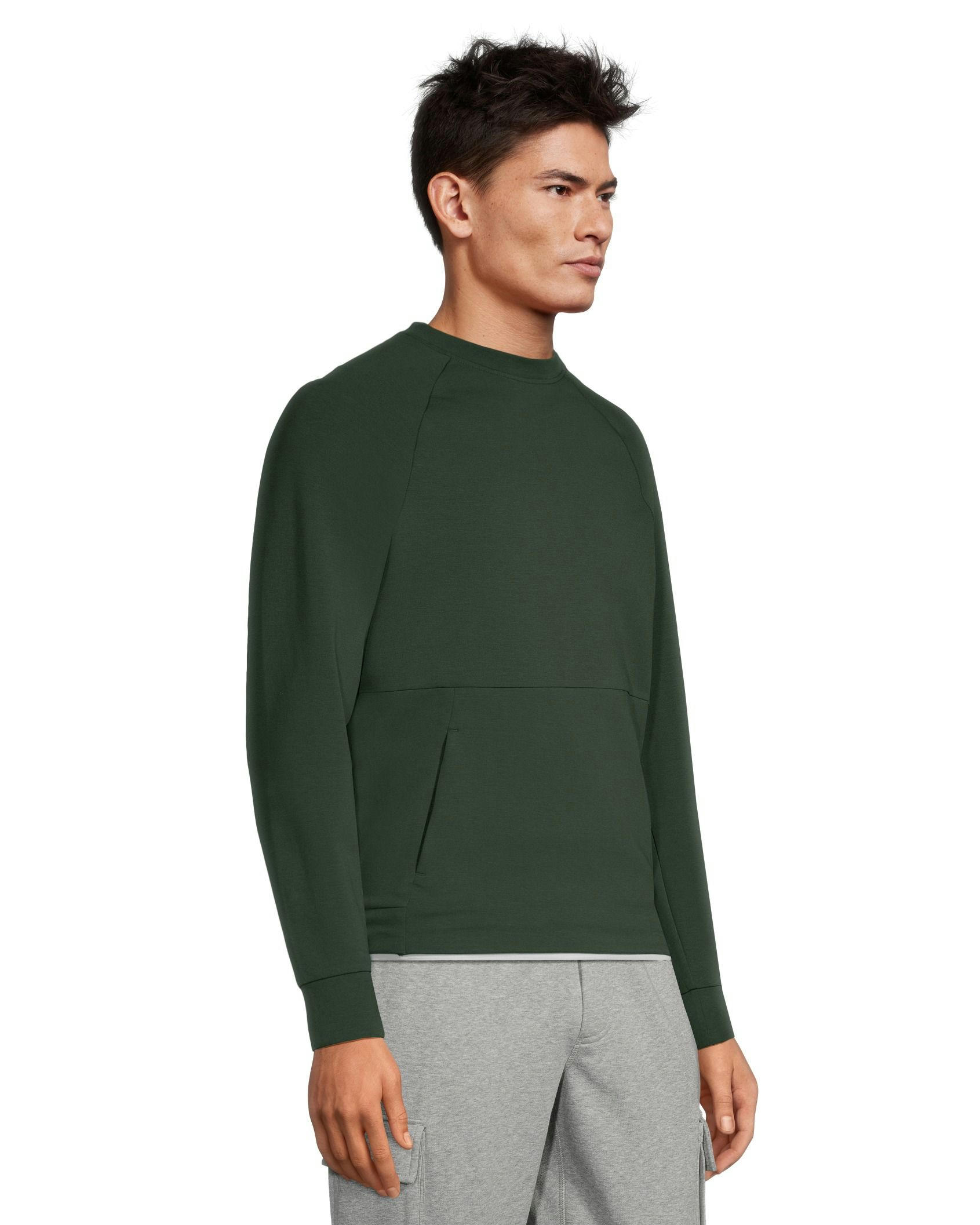 Matrix Men's Double-Knit Kangaroo Pocket Crew Neck Shirt
