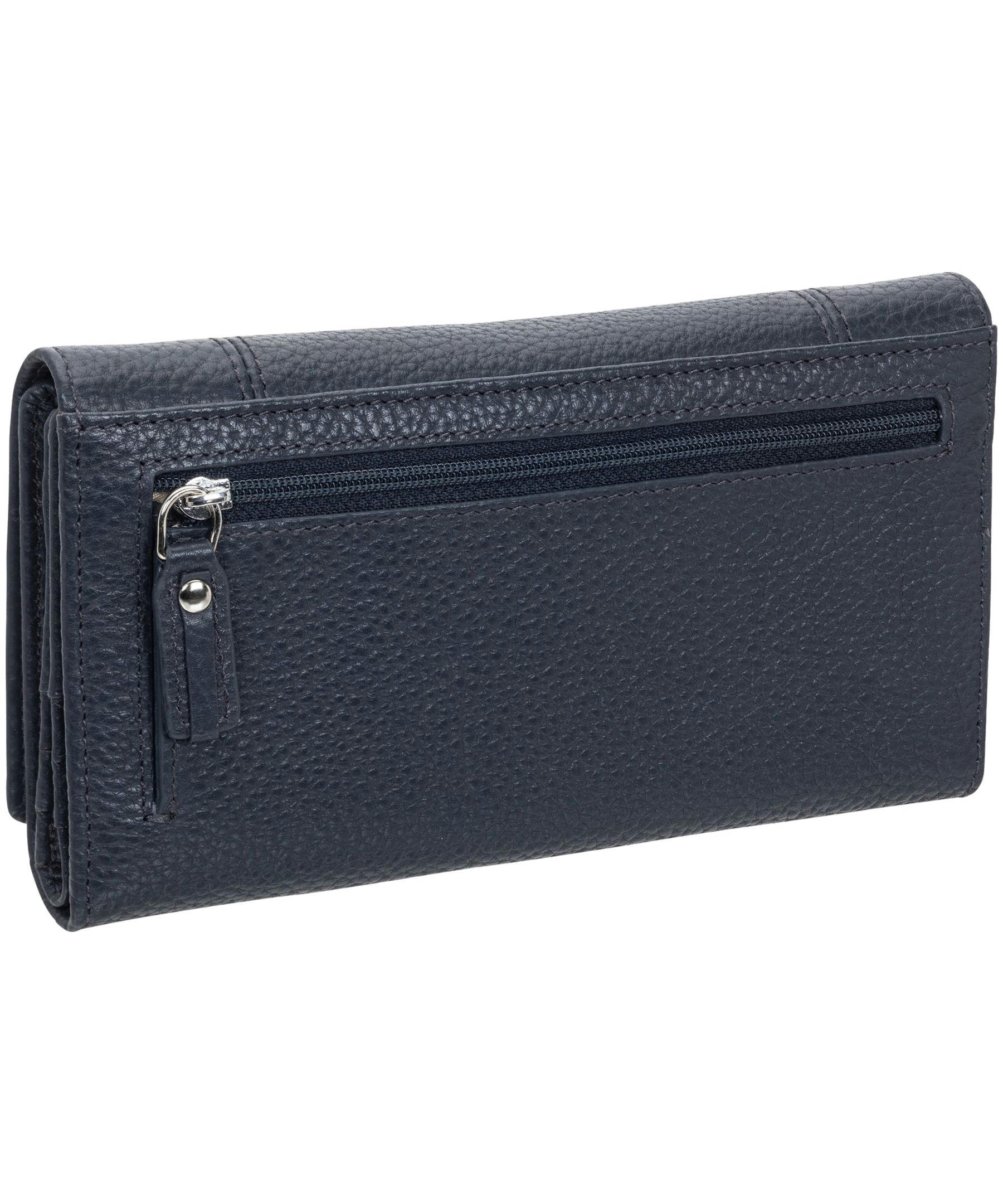Mancini Leather Goods Women's Pebelled RFID Secure Trifold Wing Wallet