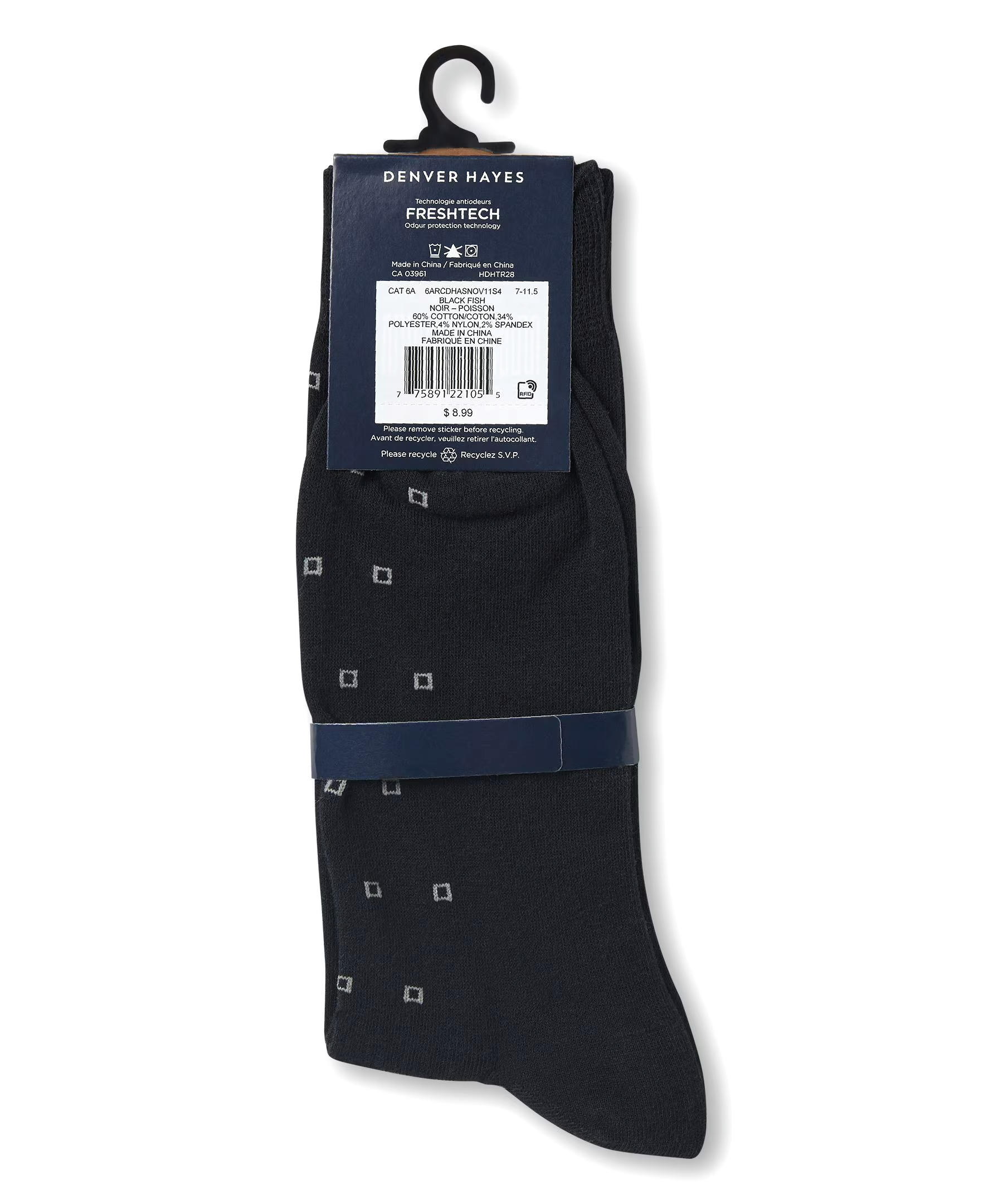 Denver Hayes Men's FRESHTECH® Casual Novelty Crew Socks