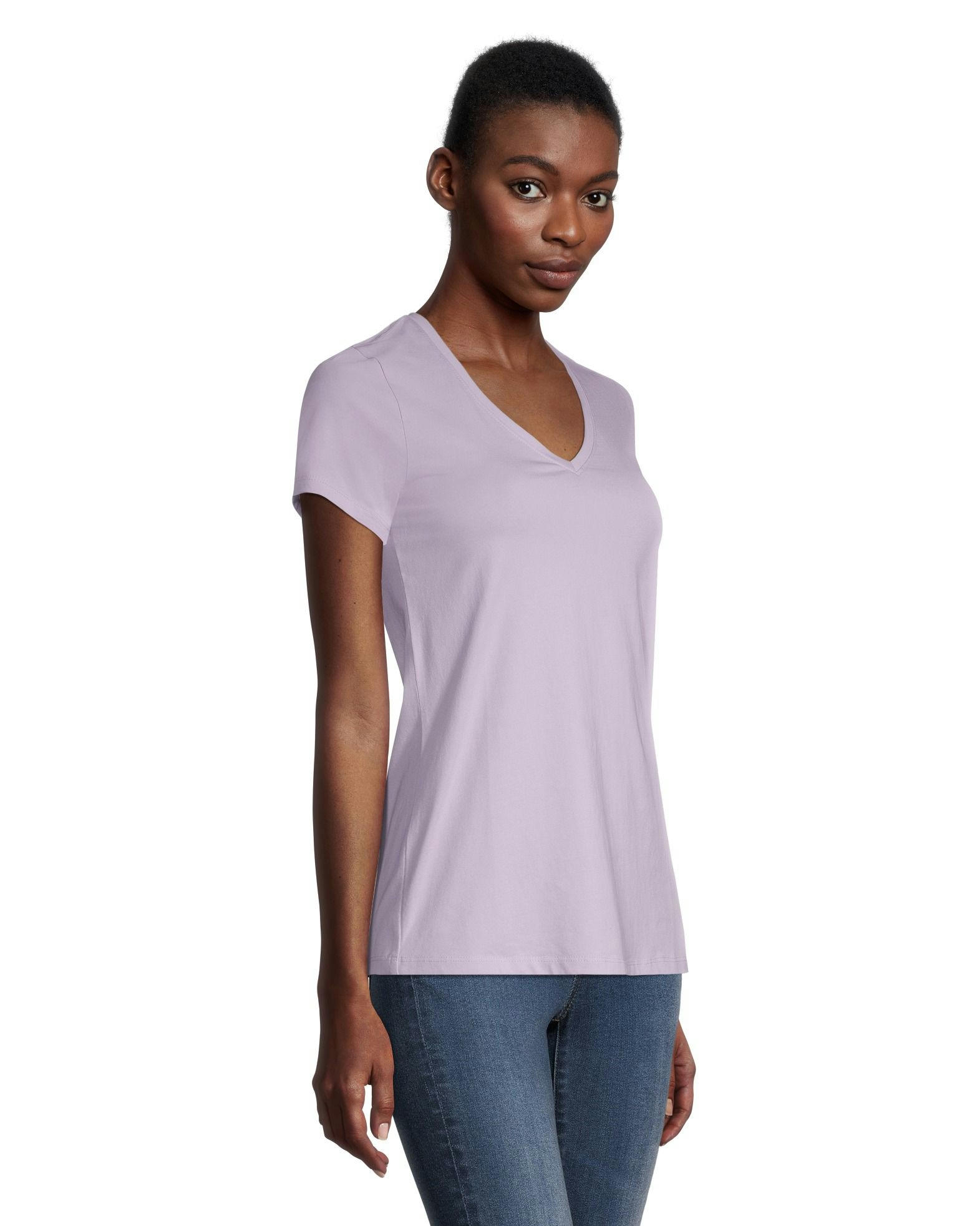 Women's Short Sleeve Semi-Fitted V-Neck T Shirt