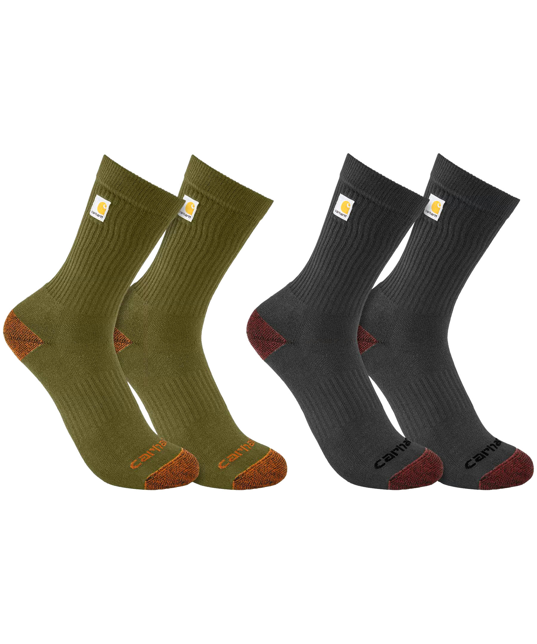 Carhartt Men's 2 Pack Midweight Logo Crew Sock