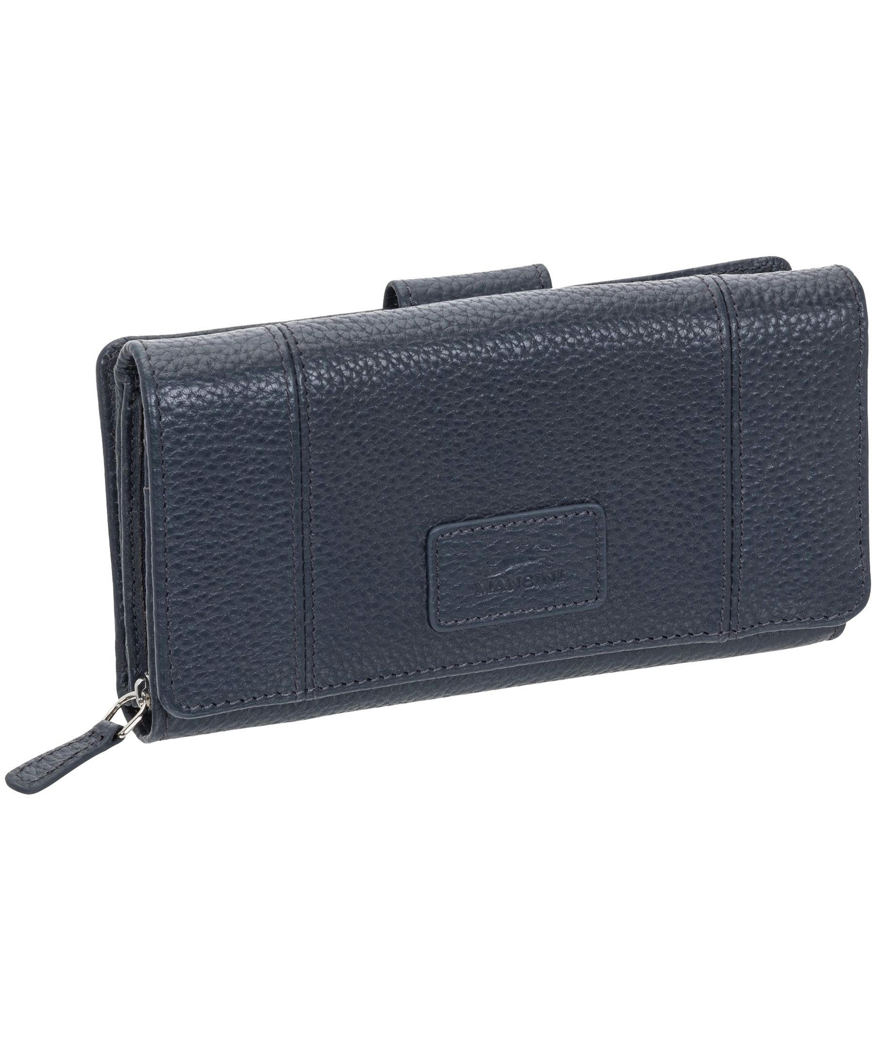 Mancini Leather Goods Women's Pebelled RFID Secure Medium Clutch Wallet