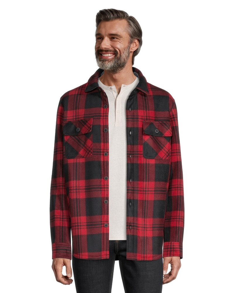 Boston Traders Men's Bonded Polar Plaid Shacket