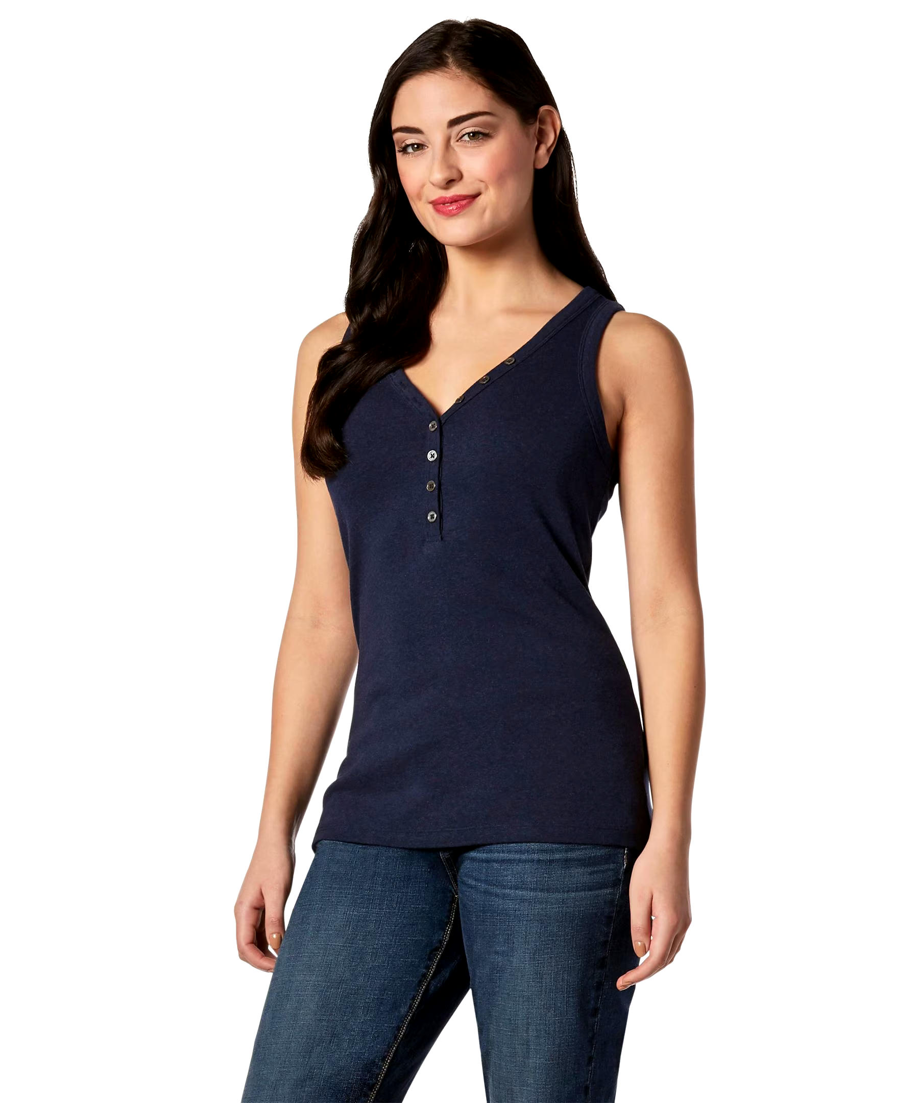 Denver Hayes Women's Fitted Henley Tank Top