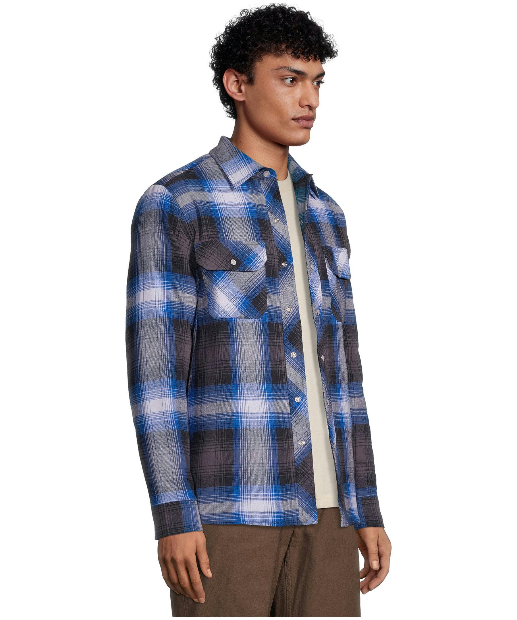 Aggressor Men's Snap-Front Plaid Quilted Flannel Work Shirt