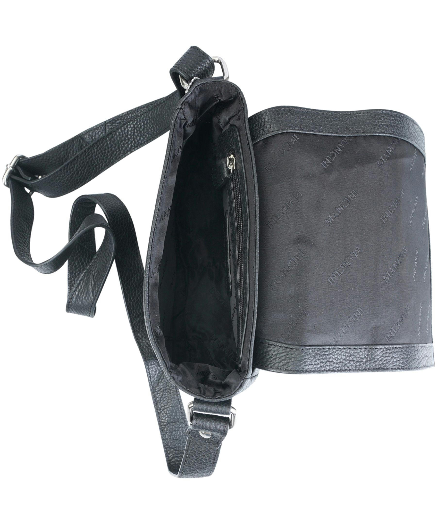 Mancini Leather Goods Women's Pebelled Page Crossbody Bag