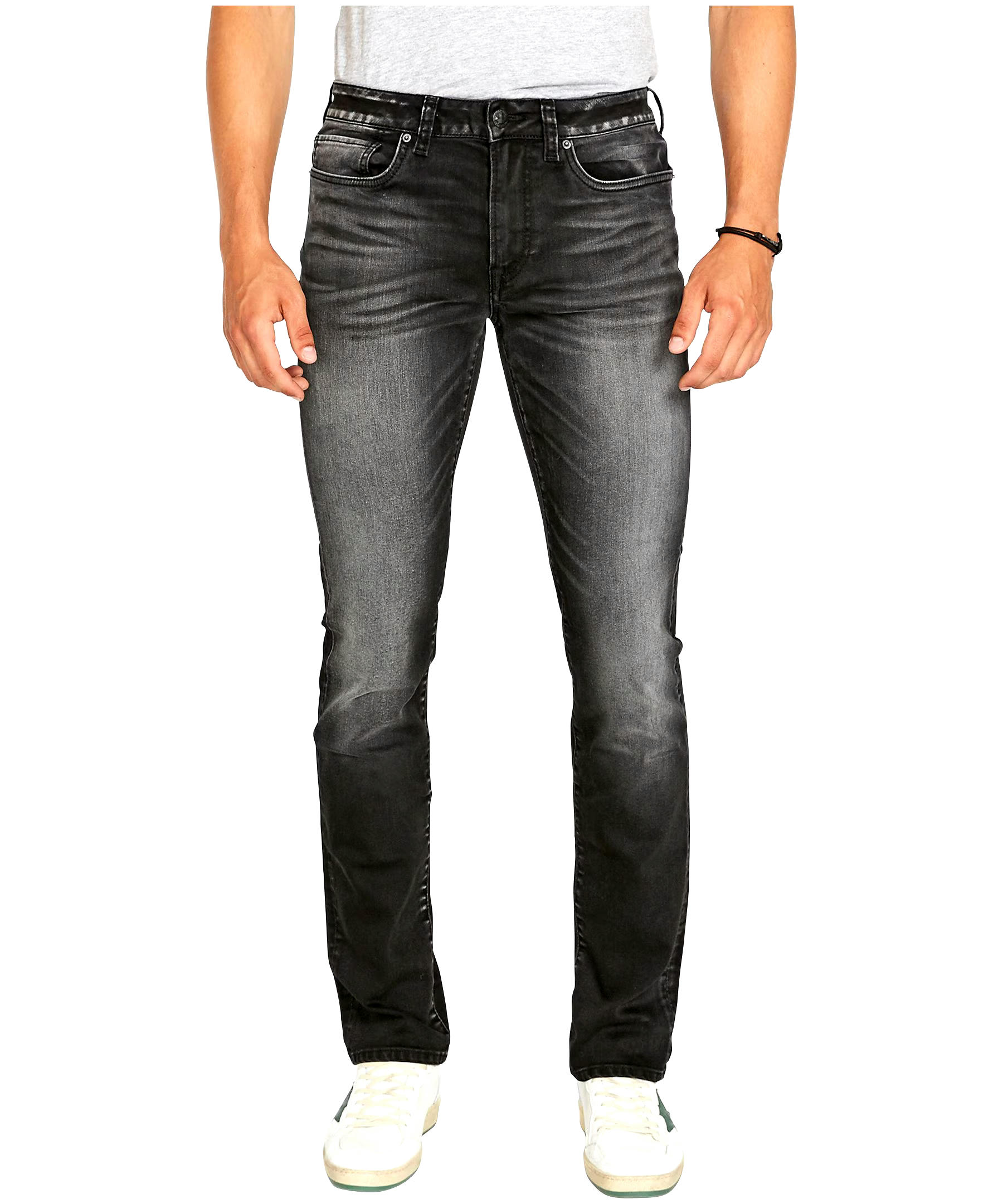 Buffalo Men's Ash Slim Stretch Black Faded Jeans