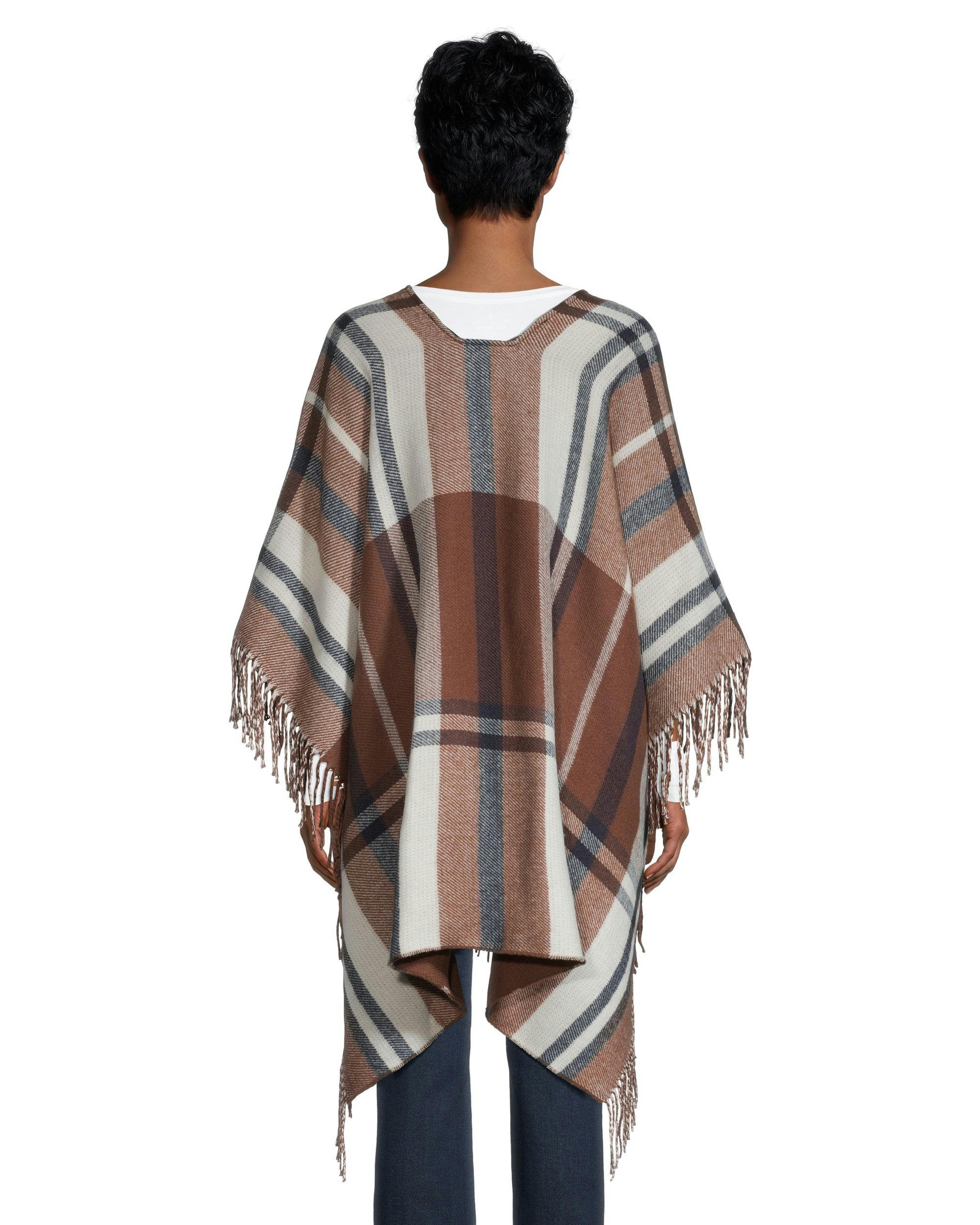 Denver Hayes Women's Plaid Fringe Ruana