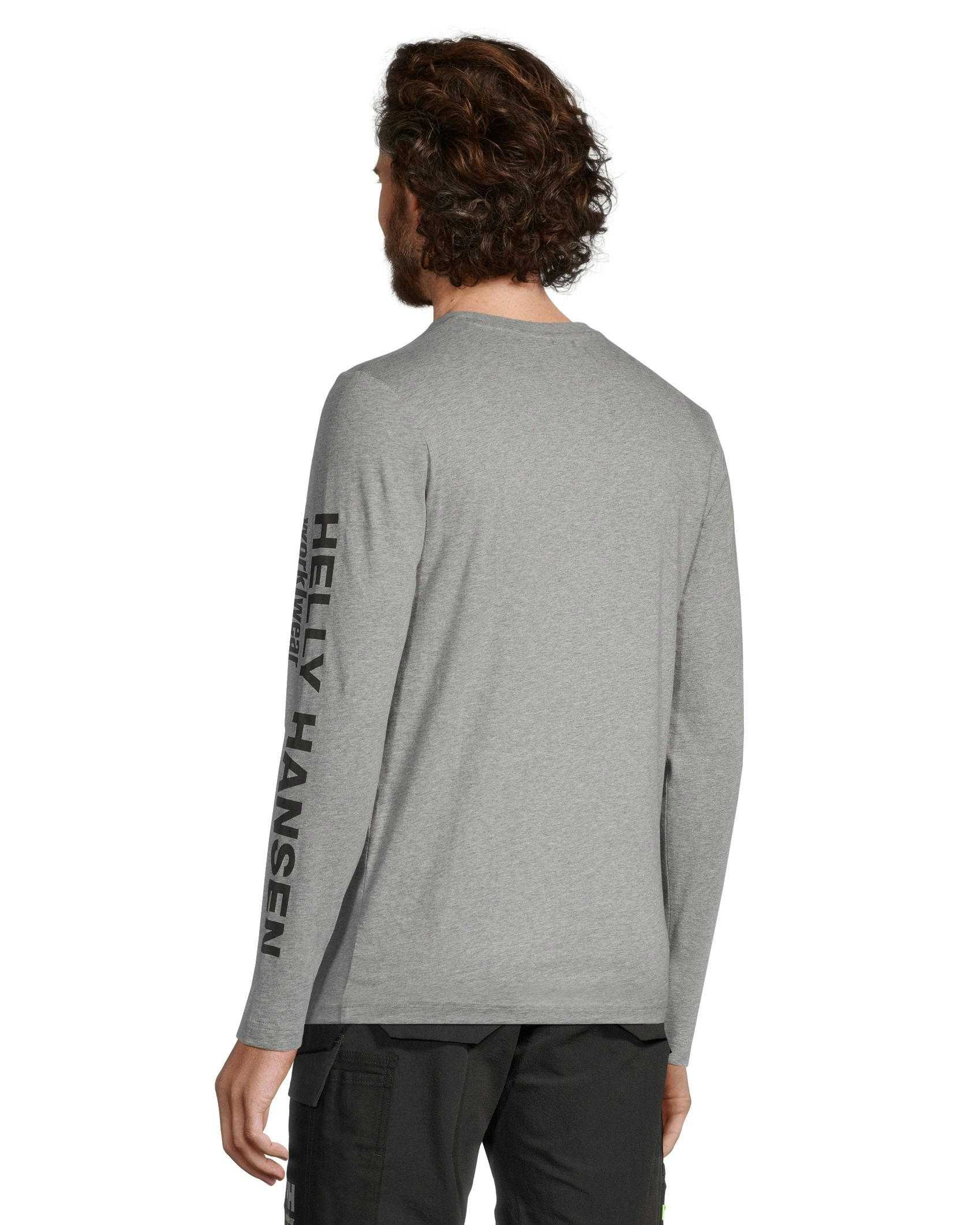 Helly Hansen Workwear Men's Sleeve Logo Cotton Long Sleeve T Shirt