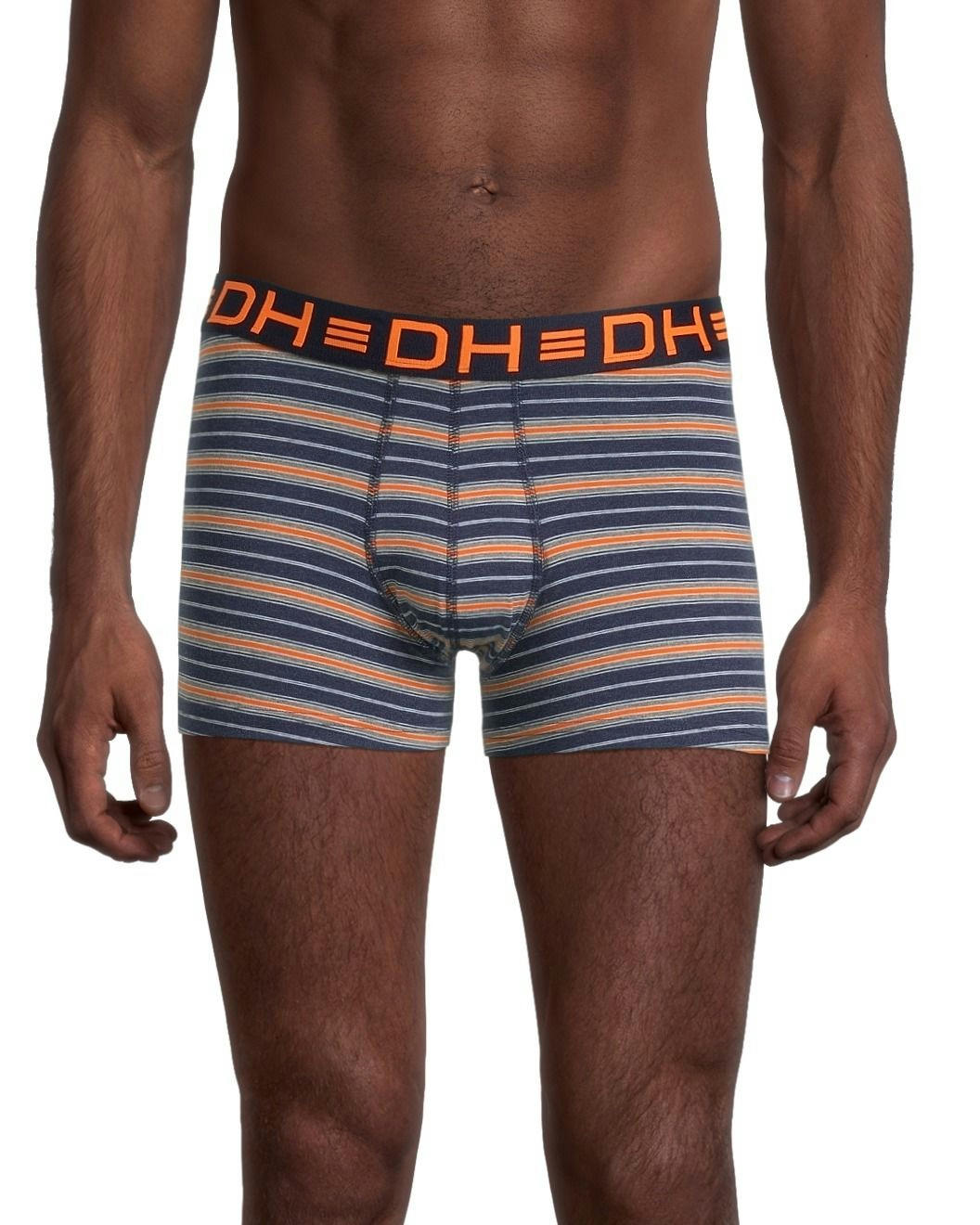 Denver Hayes Men's 2 Pack Fashion Side X Side Cotton Stretch Trunk Briefs with Elastic Waistband