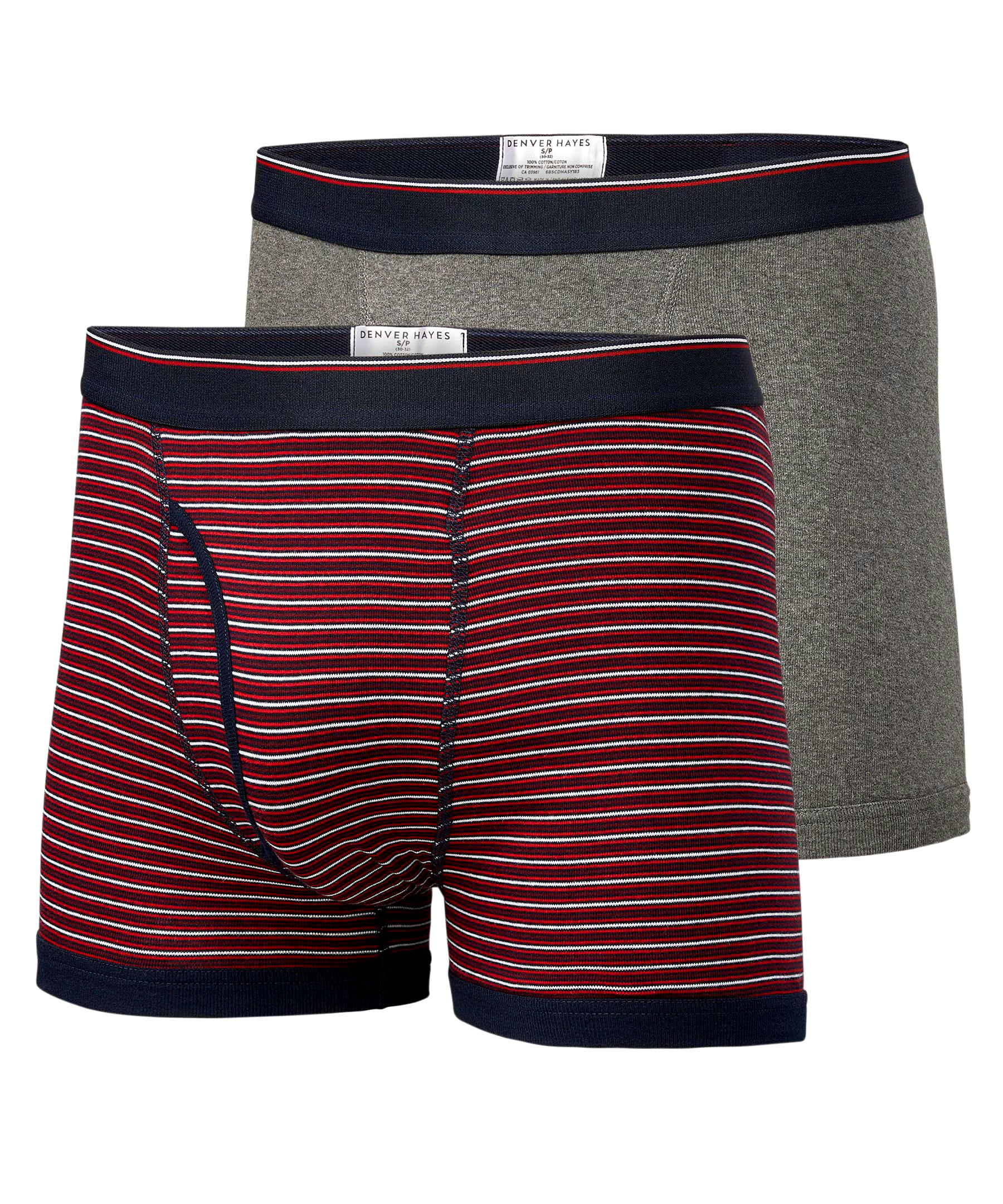 Denver Hayes Men's 2 Pack Yarn Dye Boxer Briefs