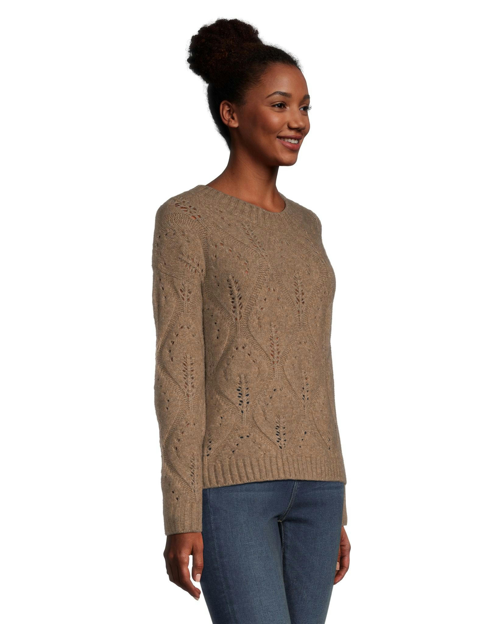 Denver Hayes Women's Luxe Relaxed Fit Pointelle Pullover
