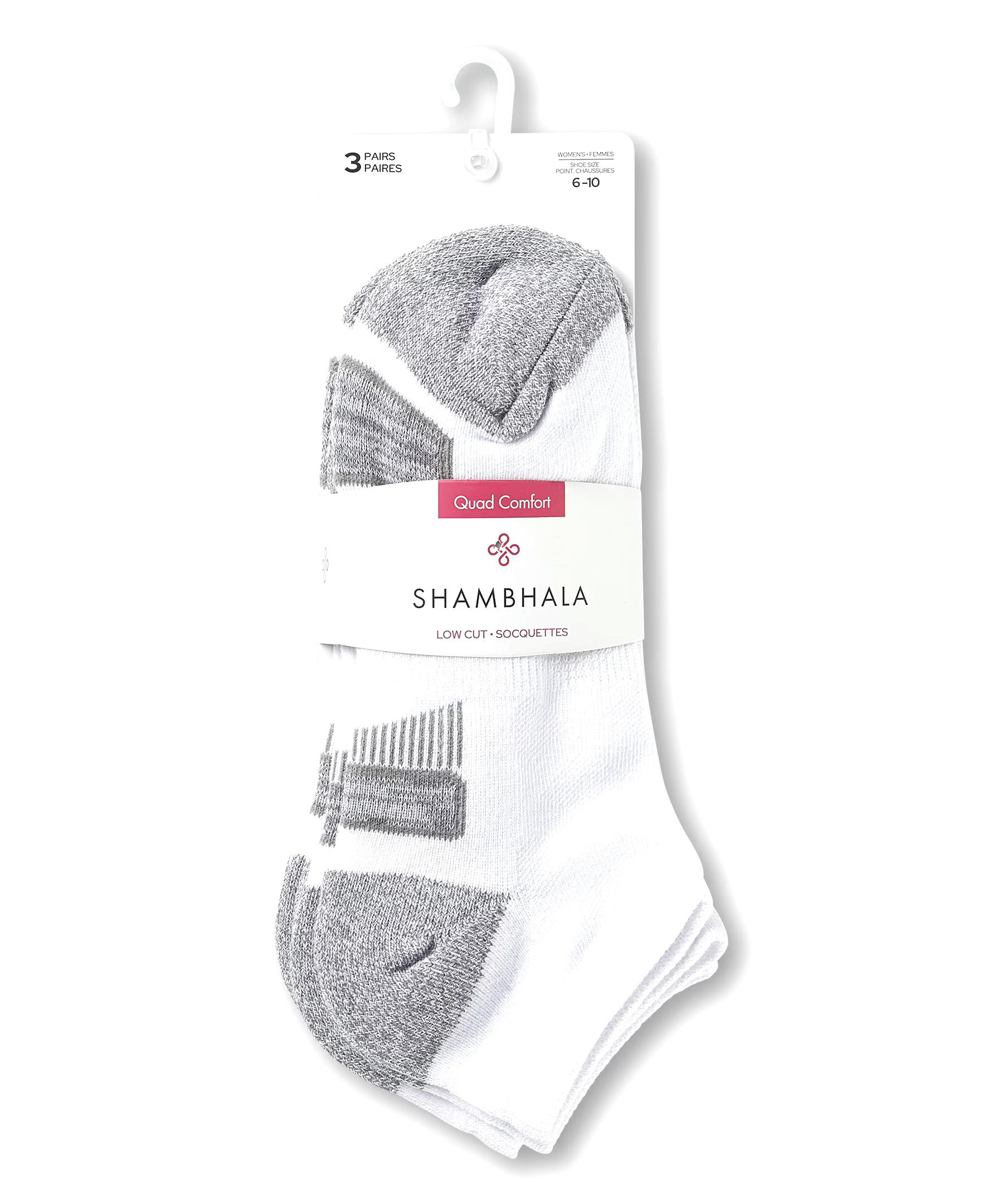 Shambhala Women's 3-Pack Cushioned Cotton Low Cut Sport Socks