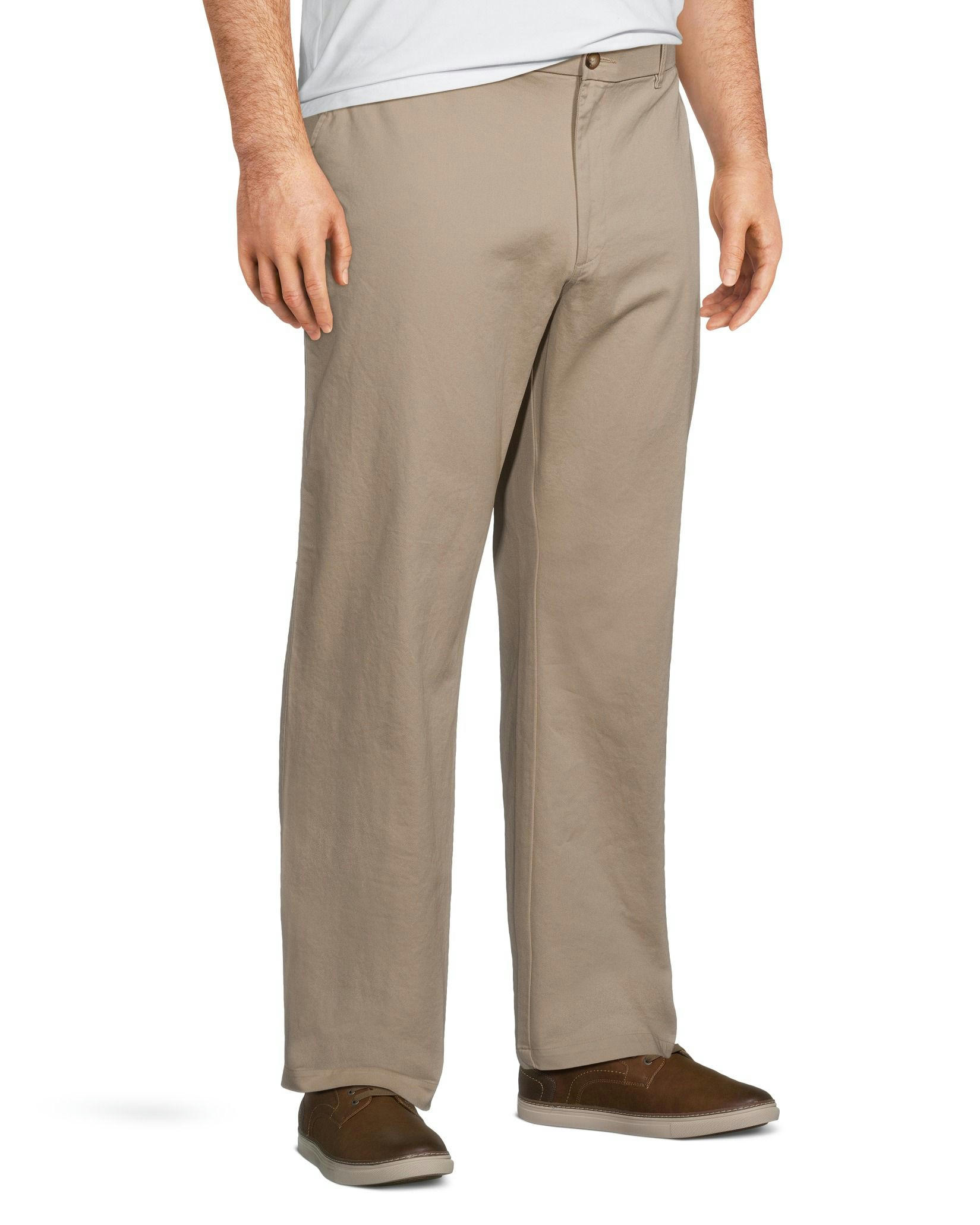 Denver Hayes Men's FLEXTECH 360 Stain Rejector Relaxed Fit Khaki Pants