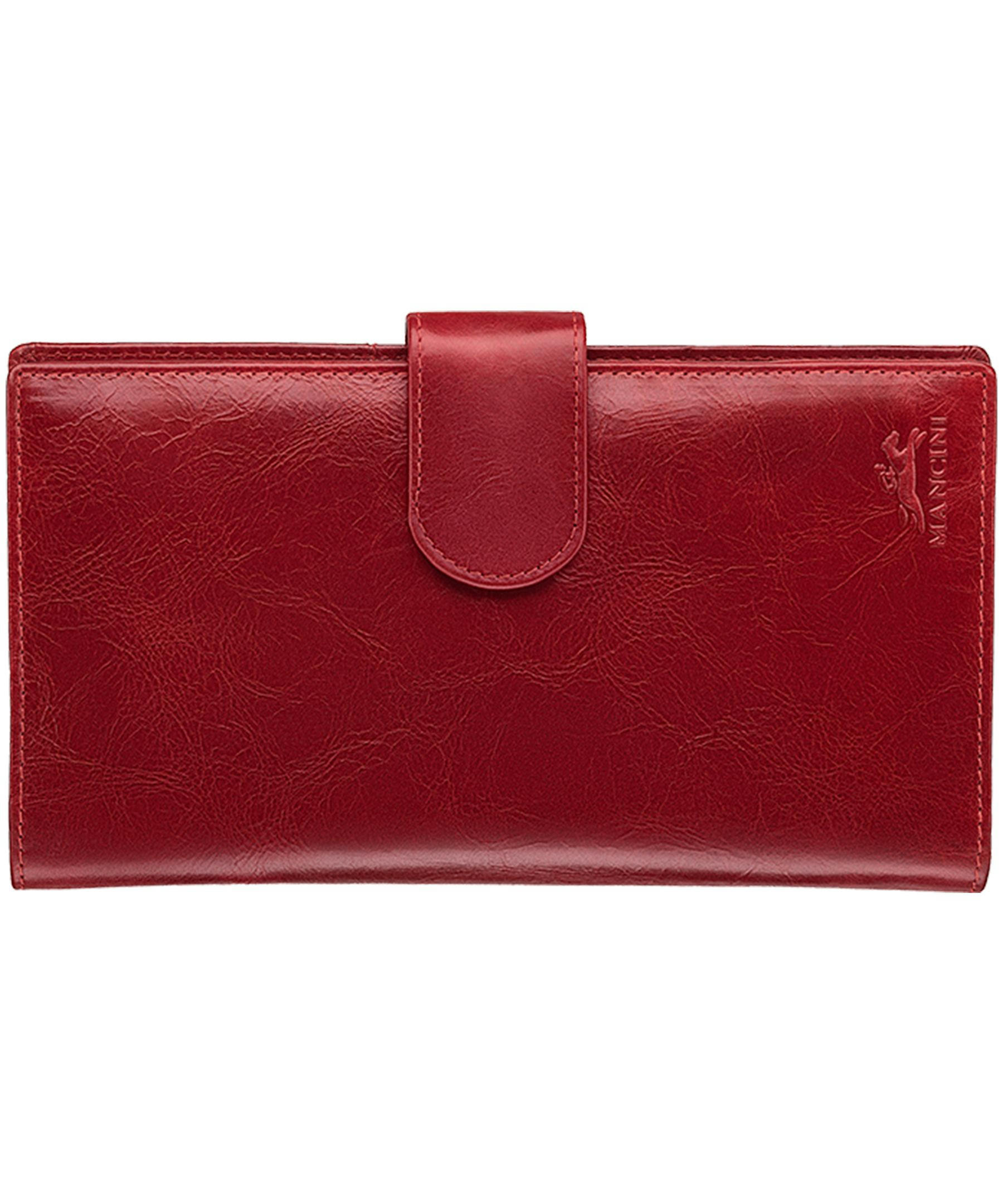 Mancini Leather Goods Unisex Casablanca RFID Secure Passport and Travel Organizer Brown