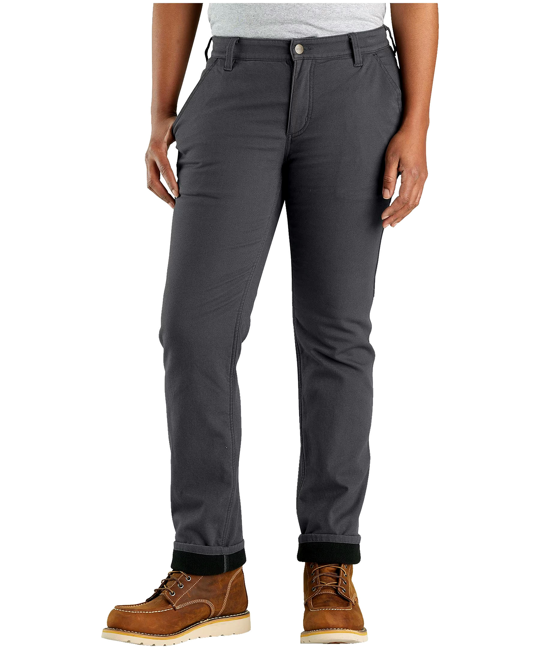 Carhartt Women's Rugged Flex Mid Rise Fleece Lined Canvas Work Pants