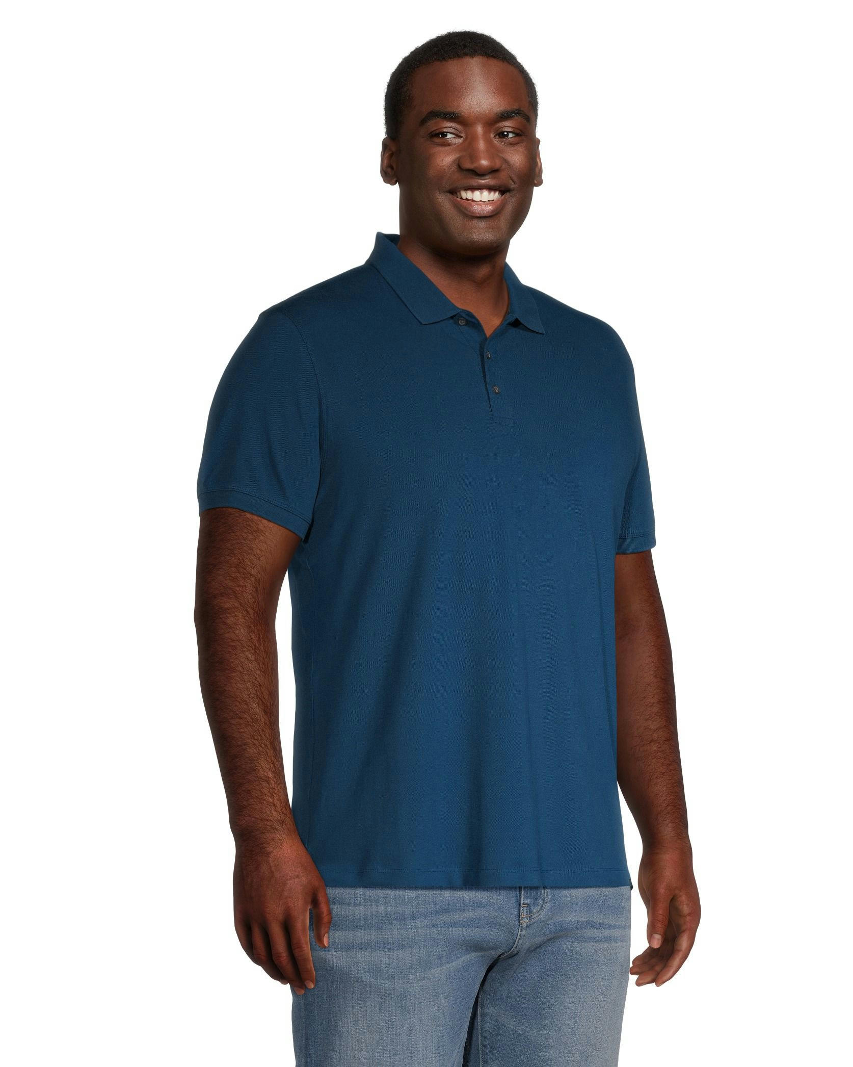 Denver Hayes Men's 50 Wash Stretch Pique Modern Fit Polo Shirt