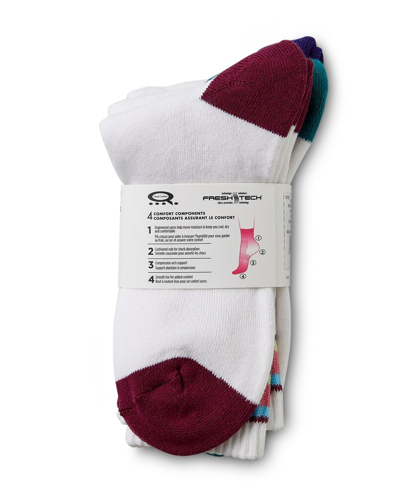 Shambhala Women's 3 Pack Sport Crew Socks with QUAD COMFORT