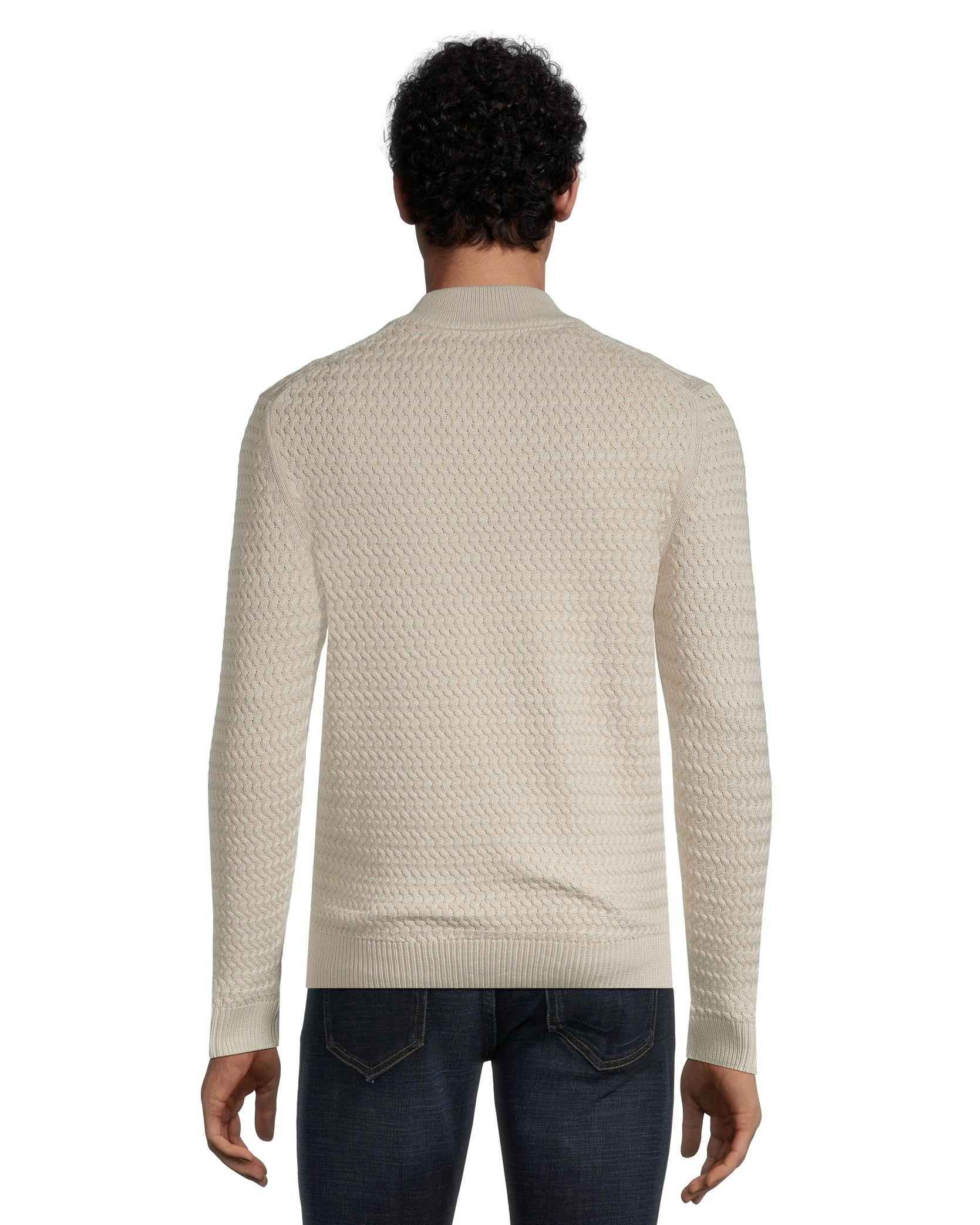Denver Hayes Men's Rope Stitch Quarter Zip Mockneck Sweater