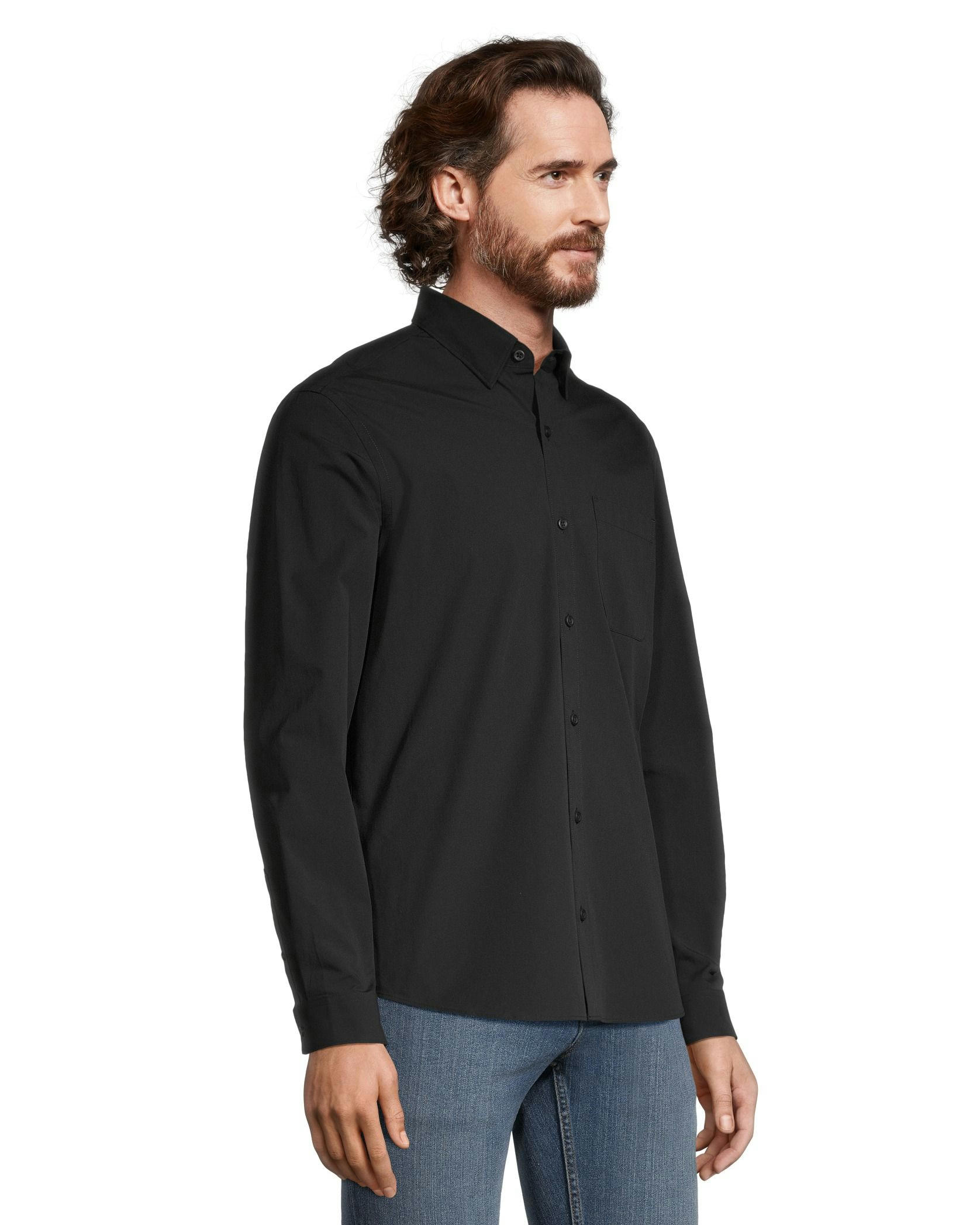 Denver Hayes Men's Poplin Casual Long Sleeve Modern Fit Shirt