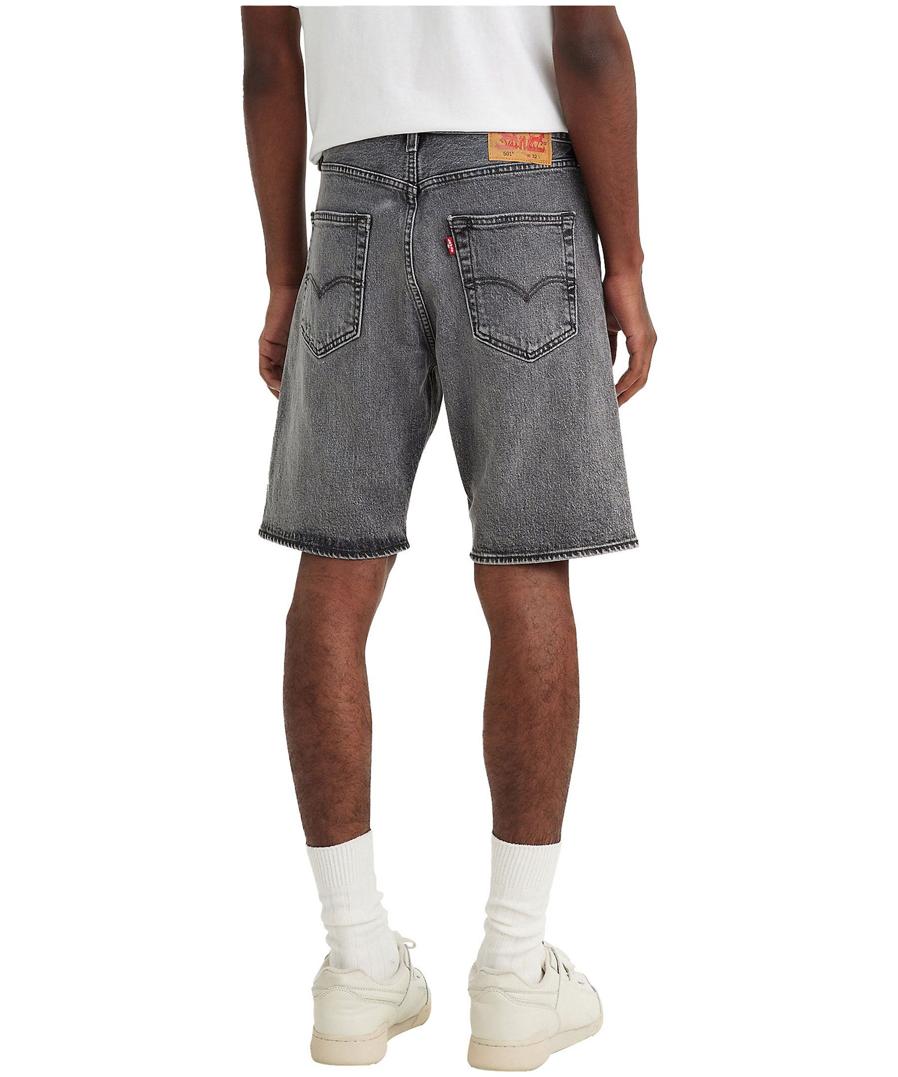 Levi's Men's 501 Mid Rise Hemmed Grey Days Stretch Denim Shorts