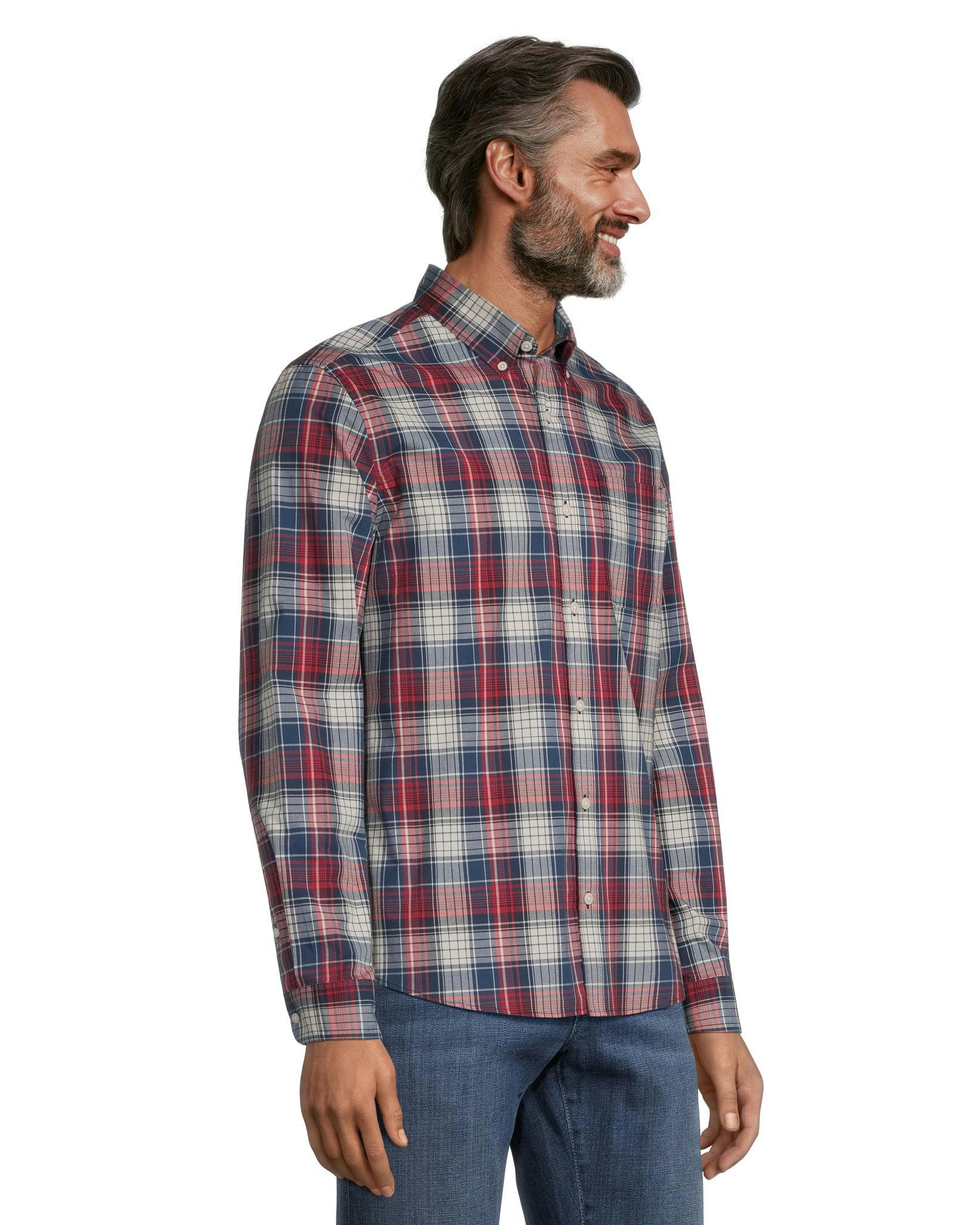 Denver Hayes Men's Long Sleeve Modern Fit Plaid Casual Sport Shirt