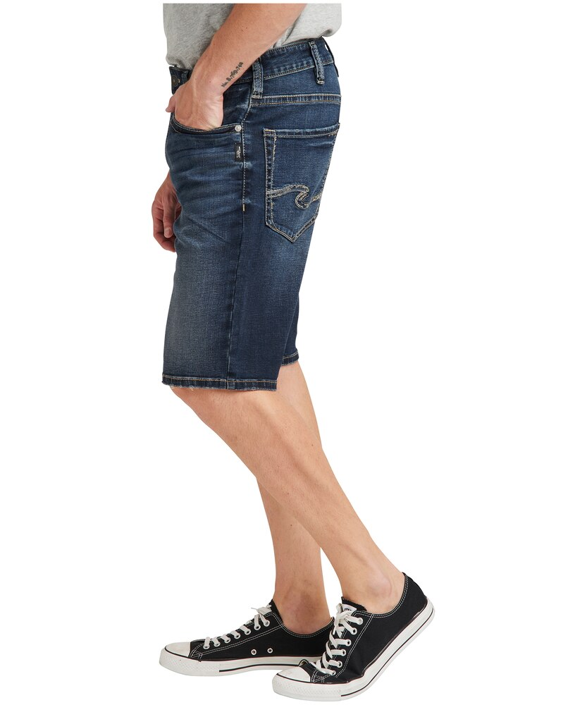 Silver Men's Zac Mid Rise Relaxed Fit Shorts - Dark Wash
