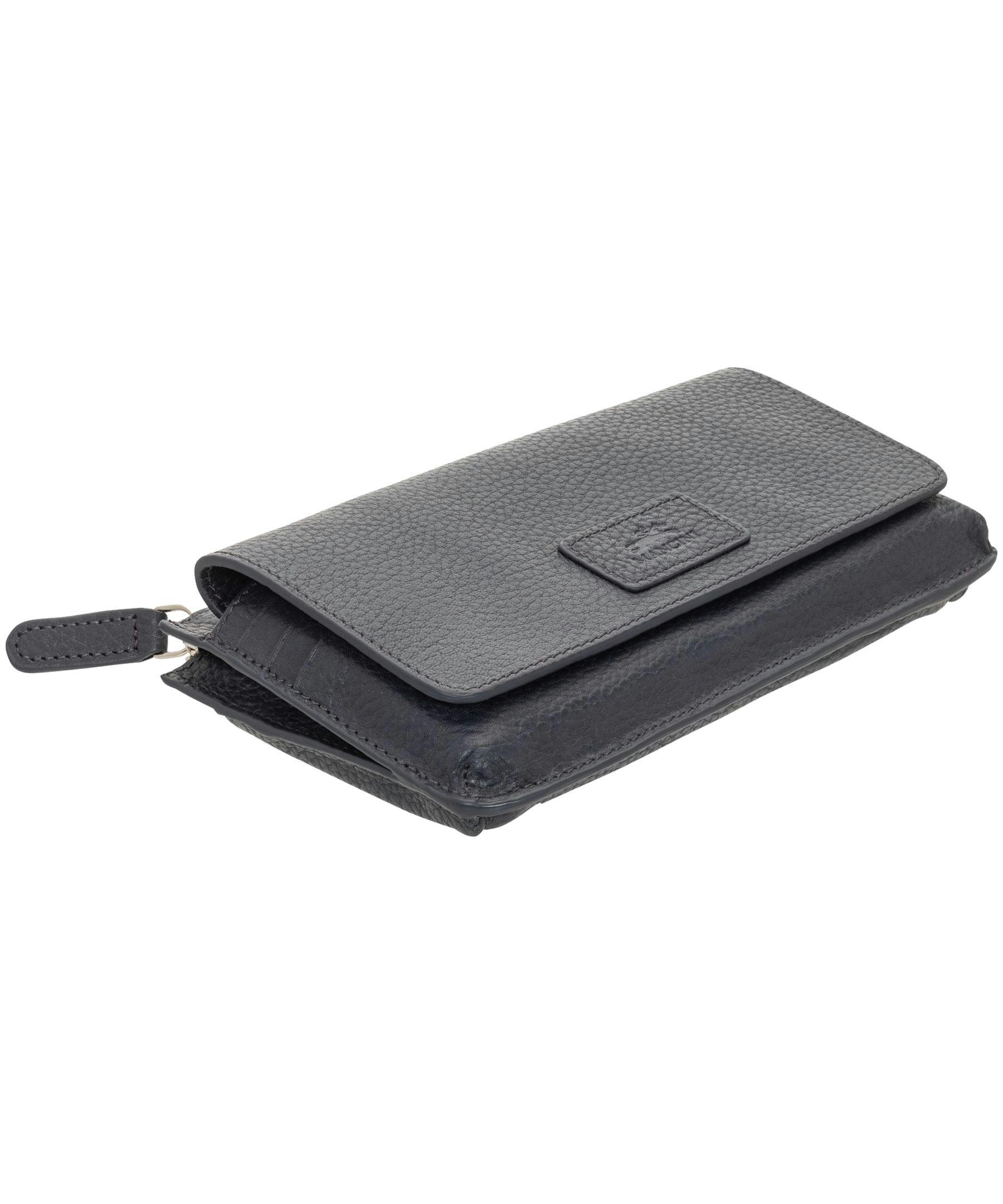 Mancini Leather Goods Women's Pebelled RFID Secure Crossbody Wallet