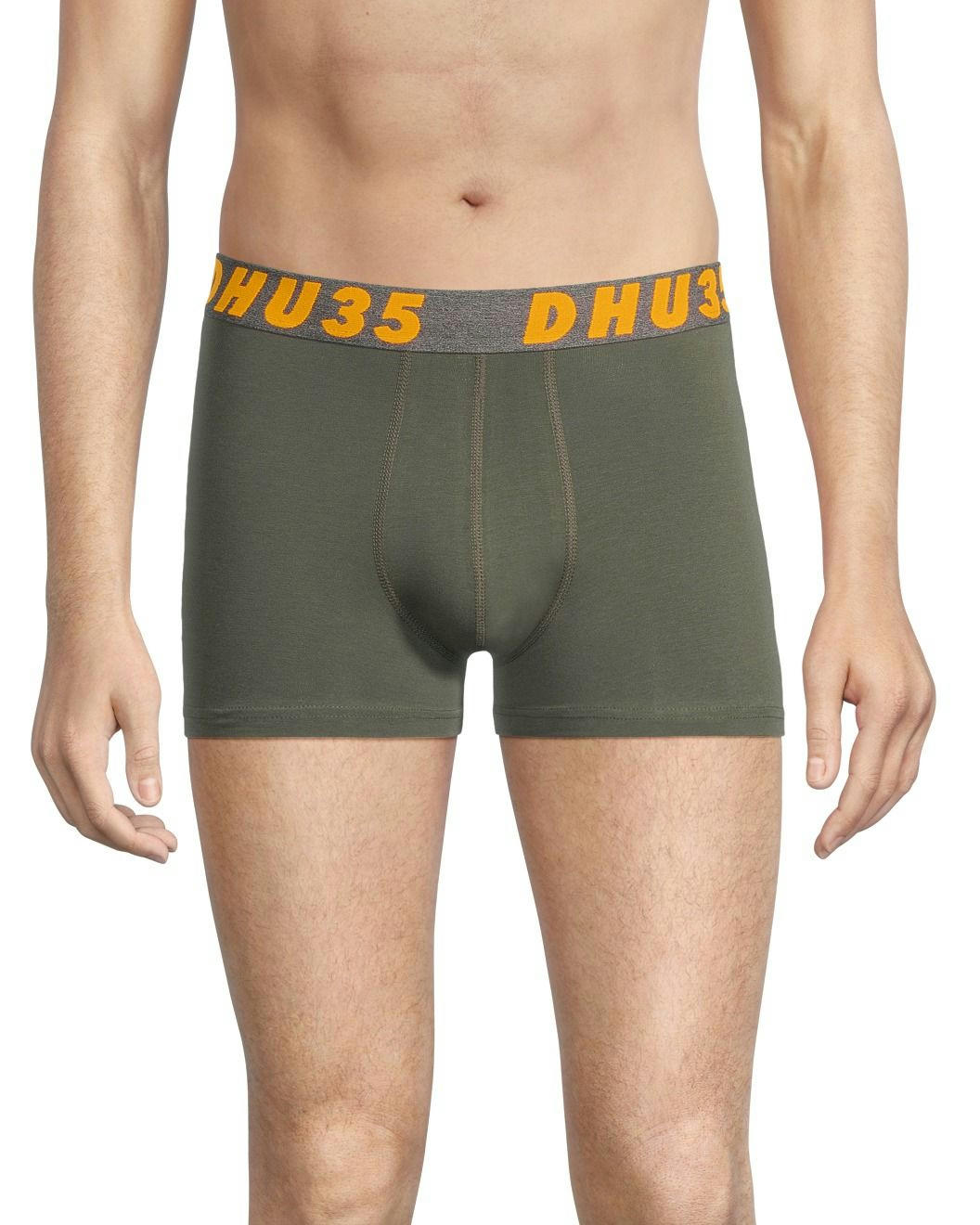 Denver Hayes Men's 2 Pack Fashion Side X Side Cotton Stretch Trunk Briefs with Elastic Waistband