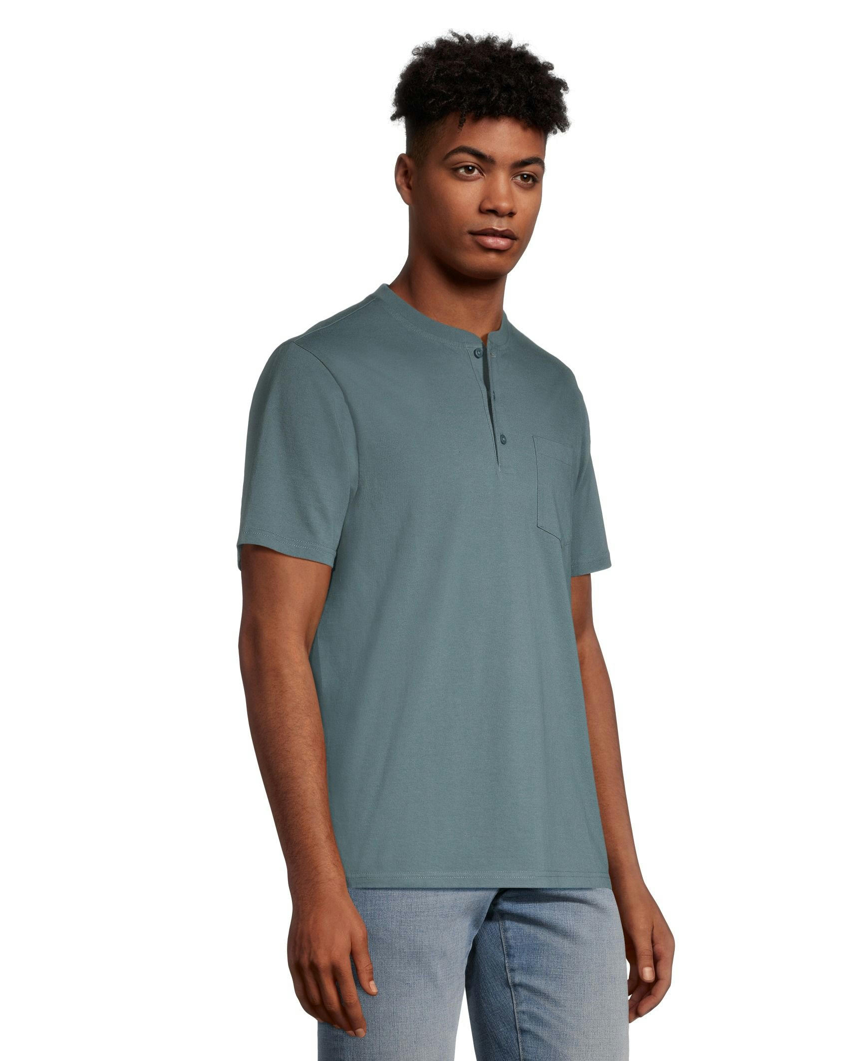 Men's 50 Wash Short Sleeve Classic Fit Henley Shirt
