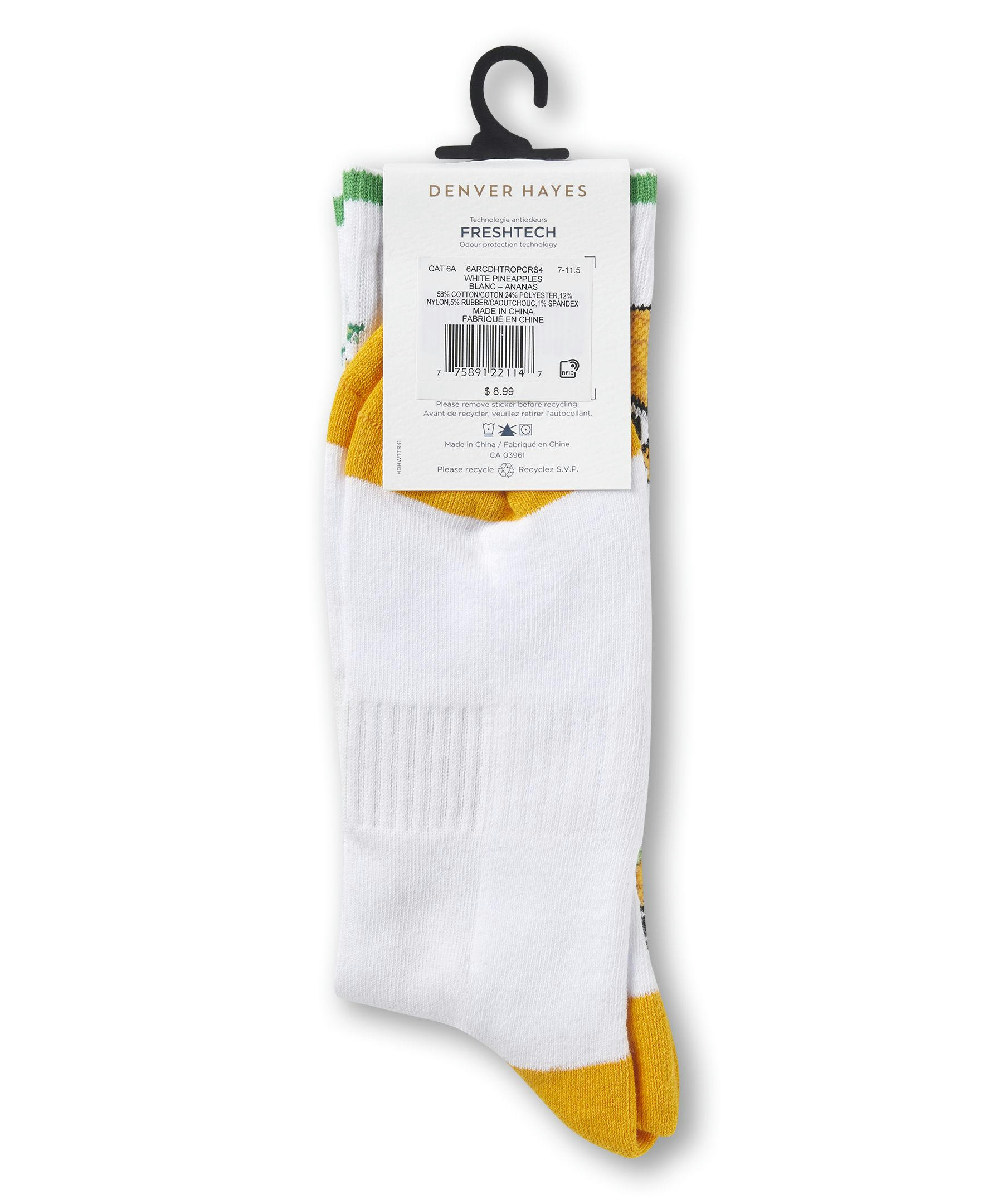 Denver Hayes Men's FRESHTECH® Novelty Tropical Crew Socks