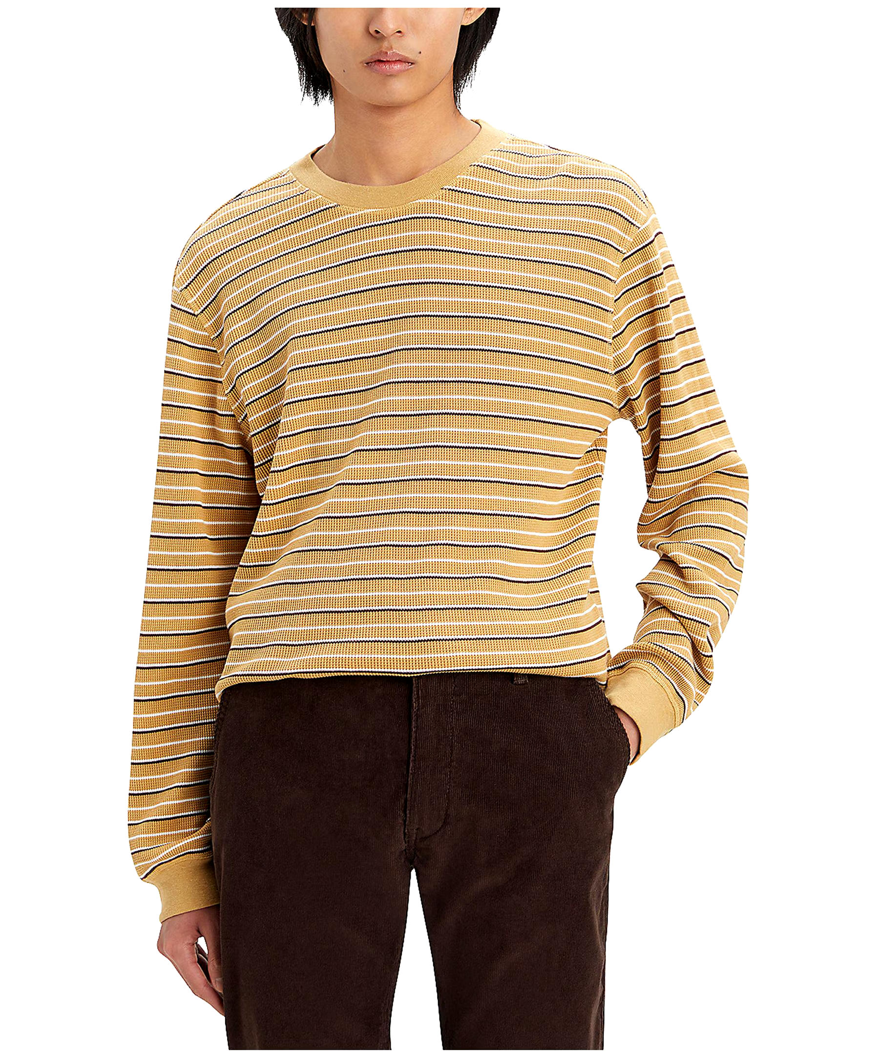 Levi's Men's Long Sleeve Striped Thermal Knit Top