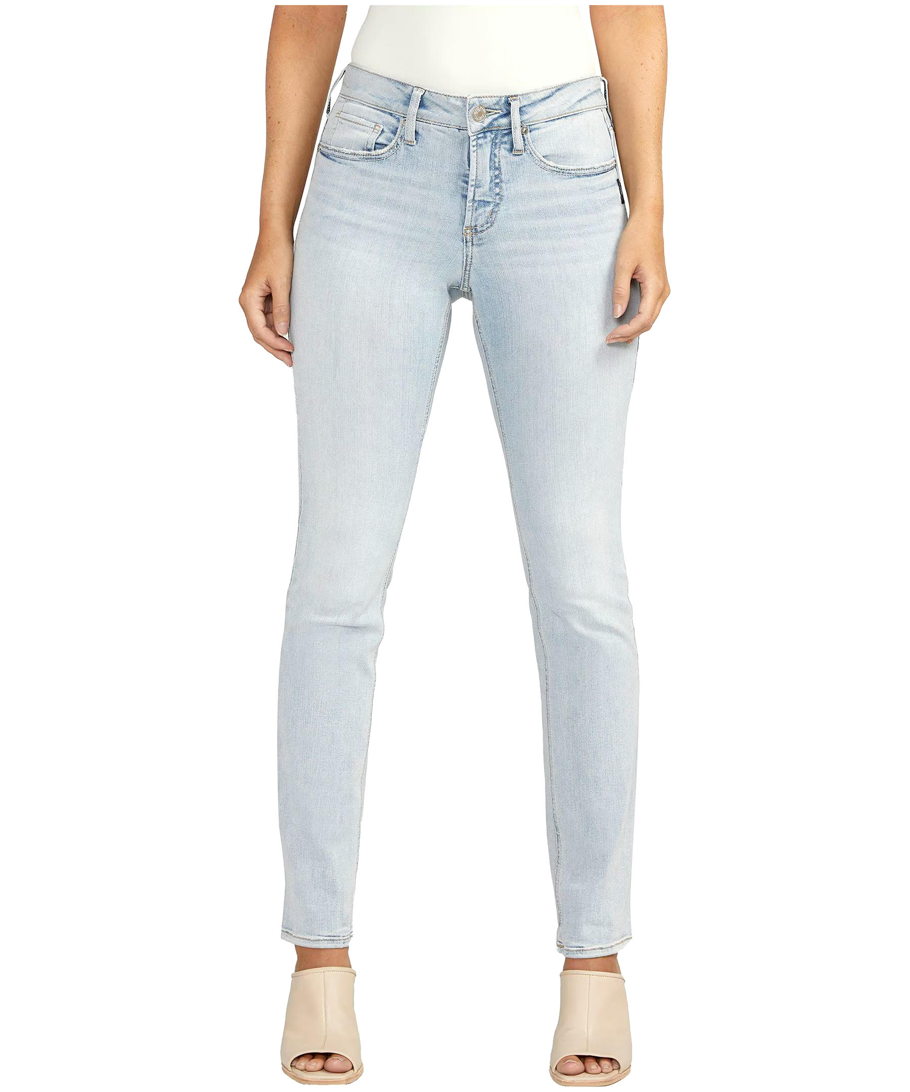 Silver Women's Suki Mid Rise Curvy Fit Straight Leg Jeans