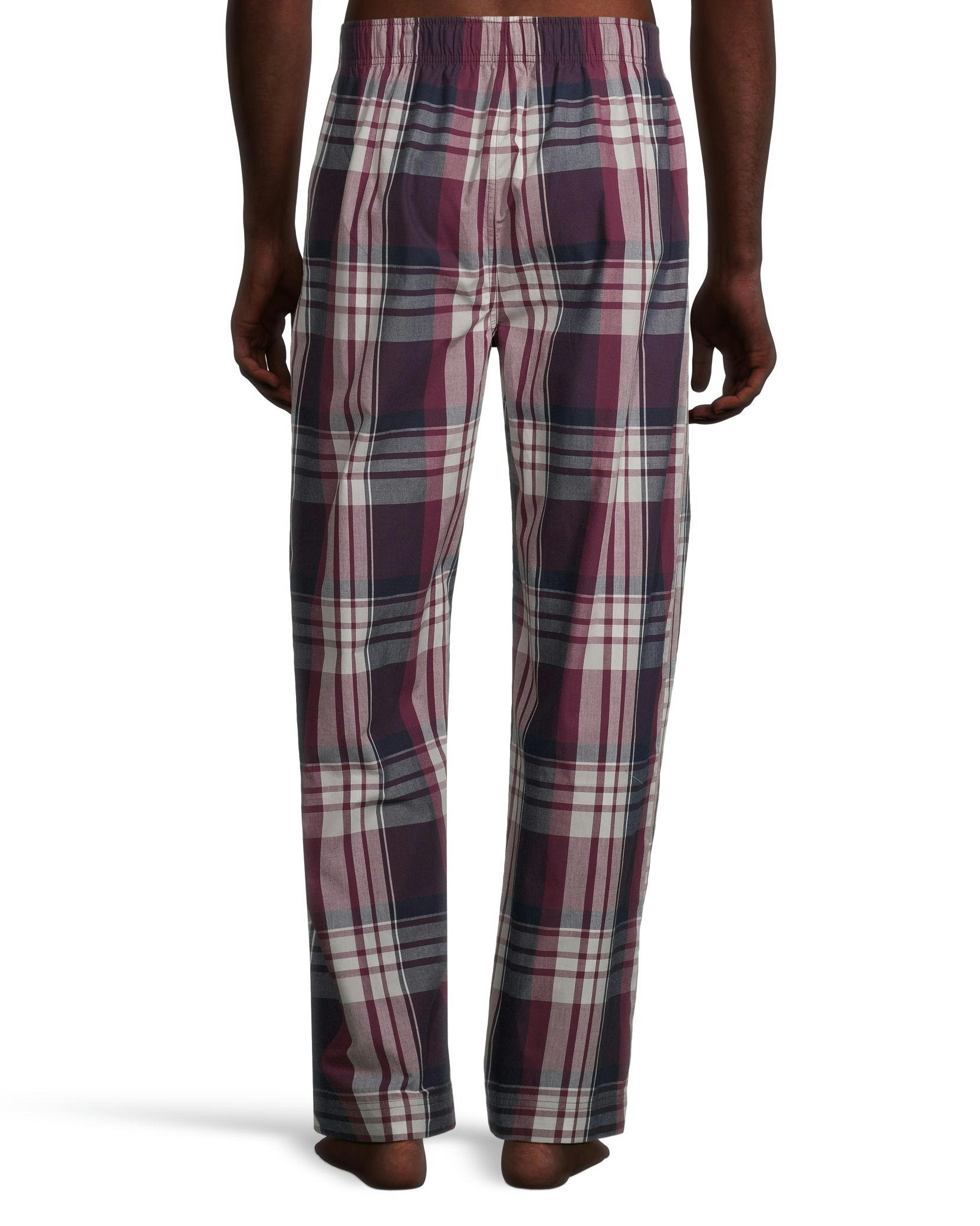 Men's Woven Plaid Lounge Pants With Elastic Waistband and Drawstring