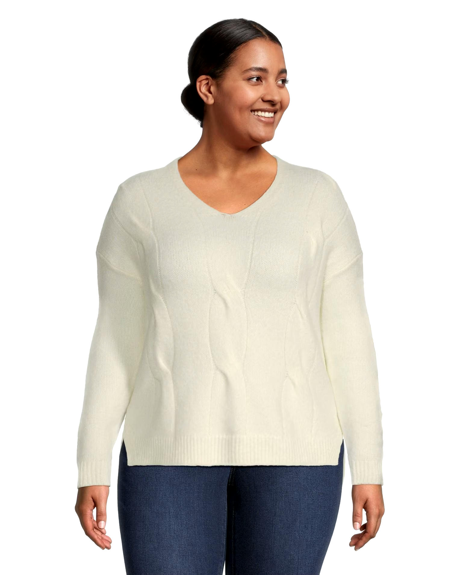 Denver Hayes Women's Luxe Supersoft Semi Fitted V Neck Pullover