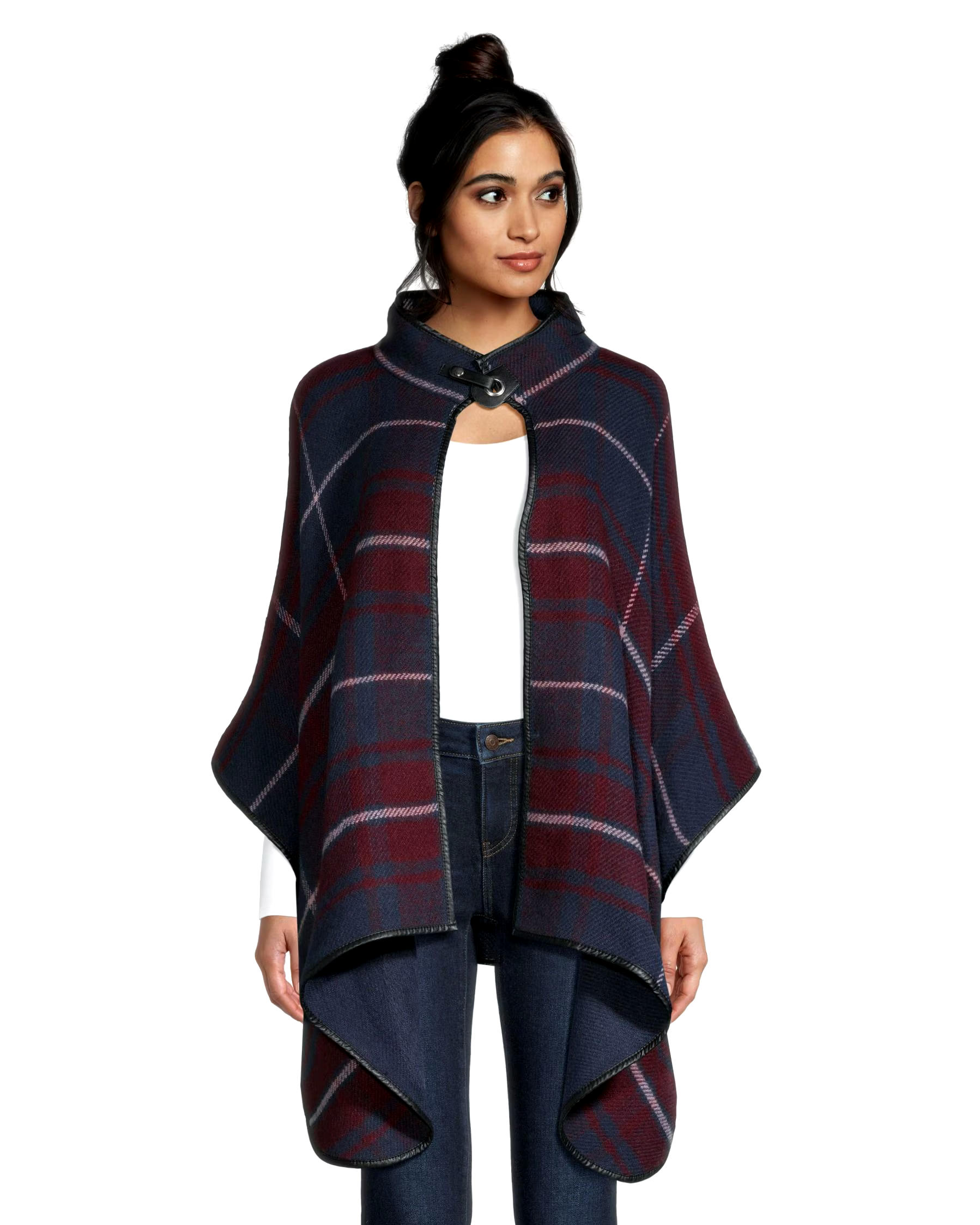 Denver Hayes Women's Cozy Plaid Ruana