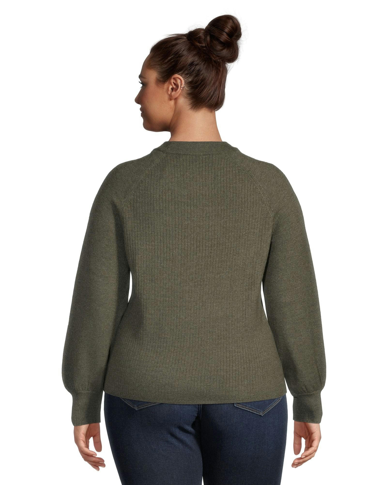 Denver Hayes Women's Crewneck Raglan Bell Sleeve Pullover Sweater