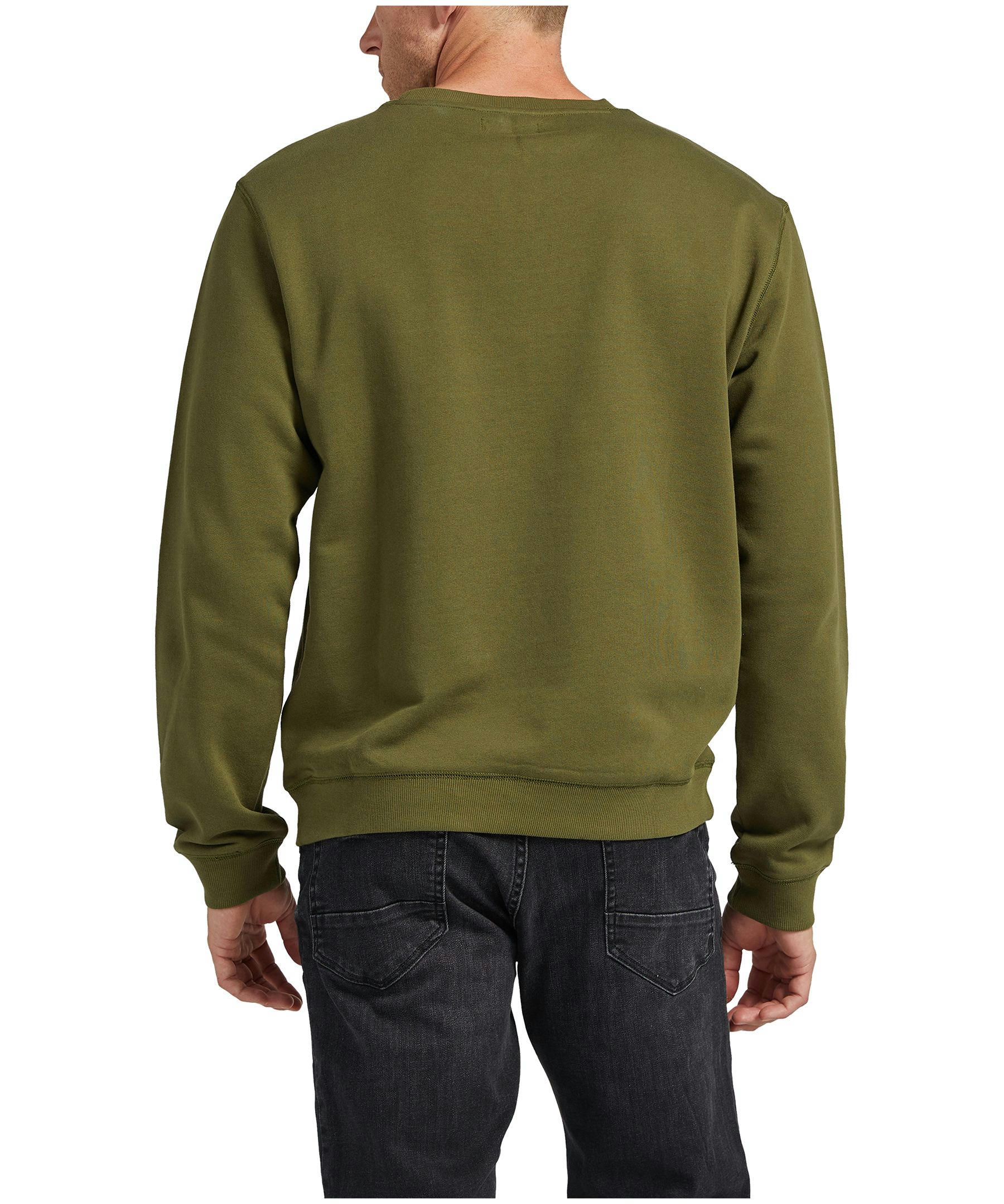 Silver Men's Cotton Fleece Logo Crewneck Sweatshirt