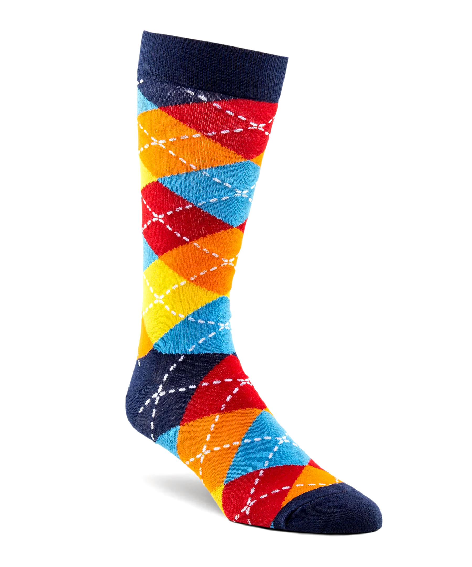 Denver Hayes Men's Novelty Pattern Freshtech Casual Crew Socks