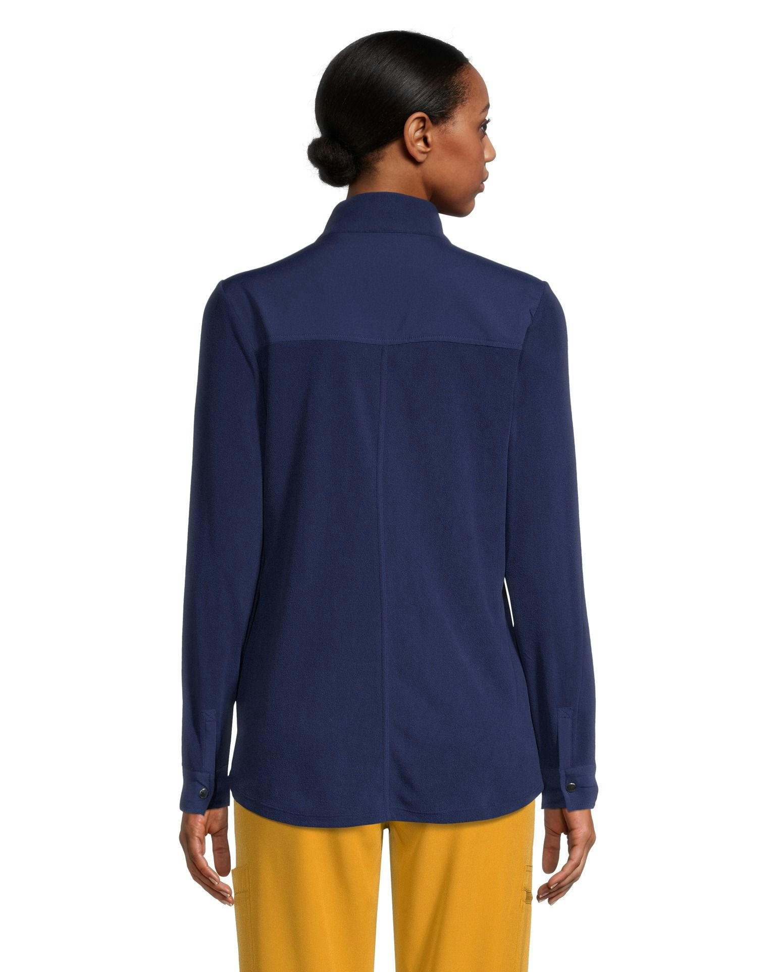 White Cross Women's Mixed Media Long Sleeve Work Shacket