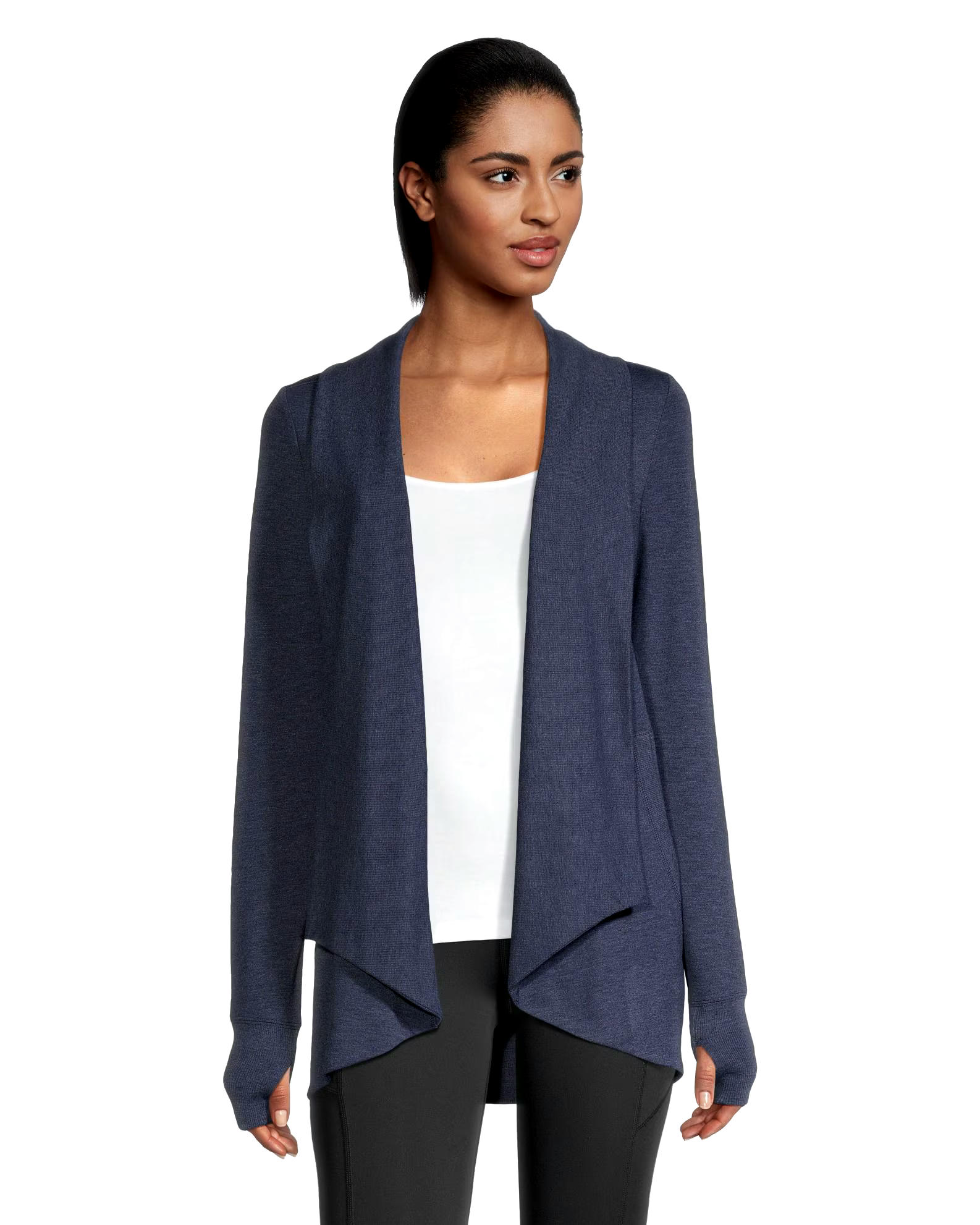 Shambhala Women's Semi-Fitted French Terry Open Cardigan