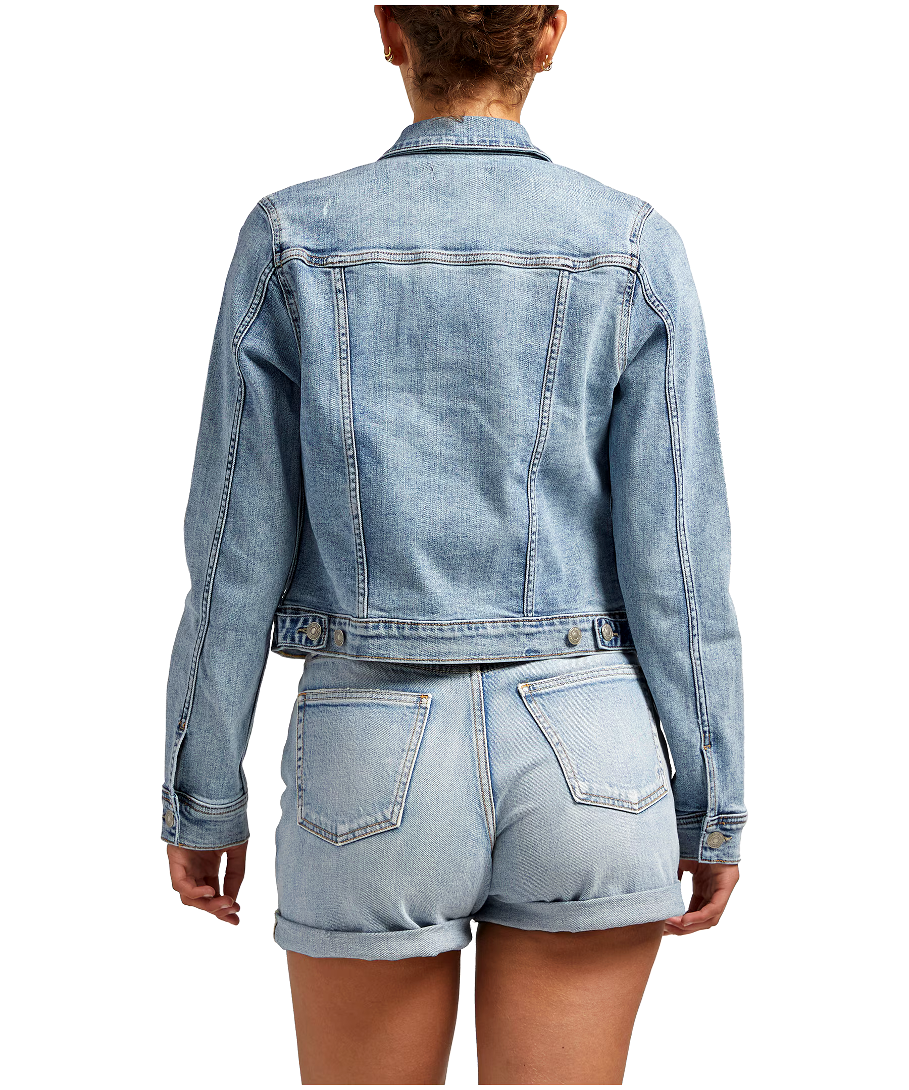 Silver Women's Fitted Jean Jacket