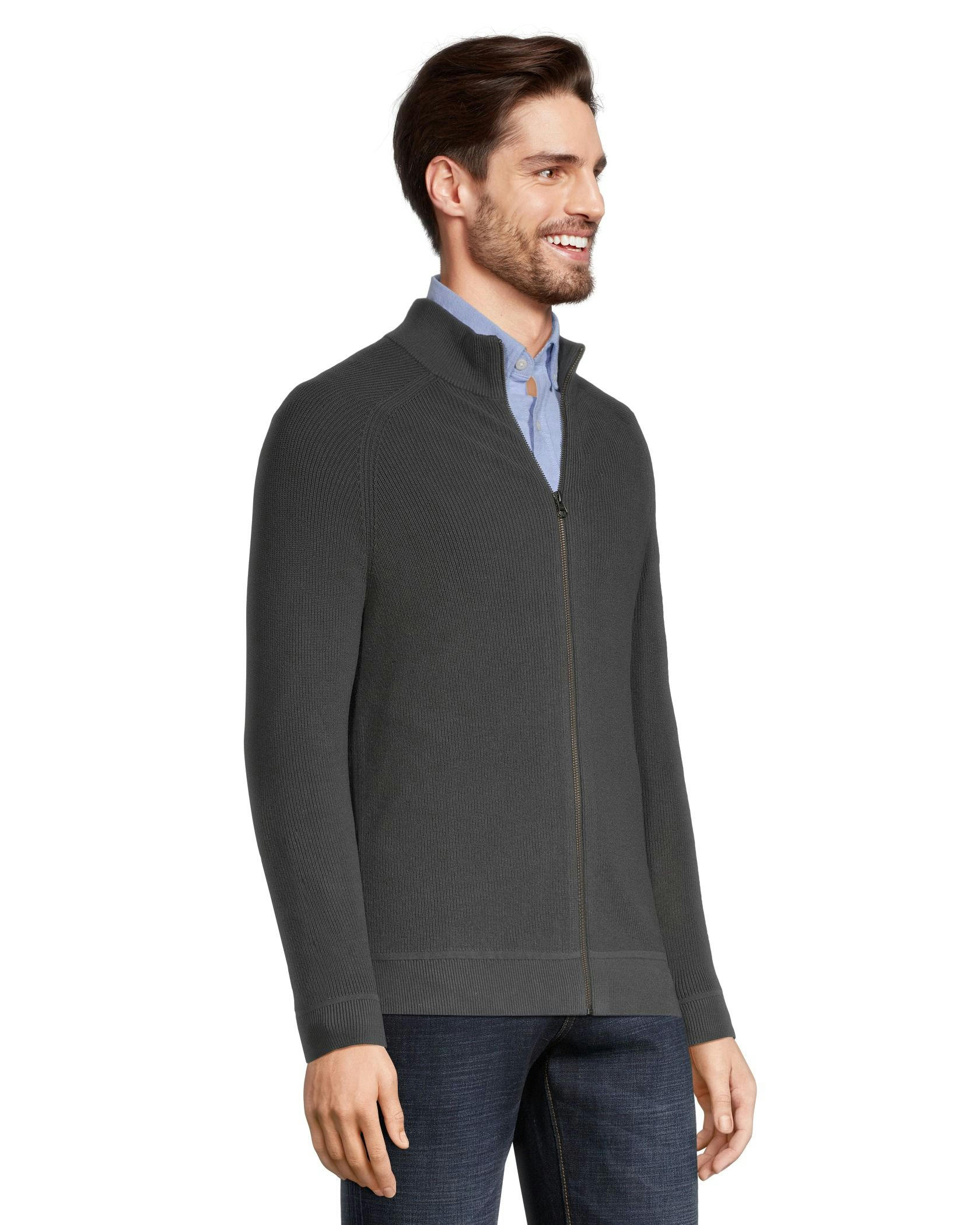 Denver Hayes Men's Full Zip Mockneck Sweater