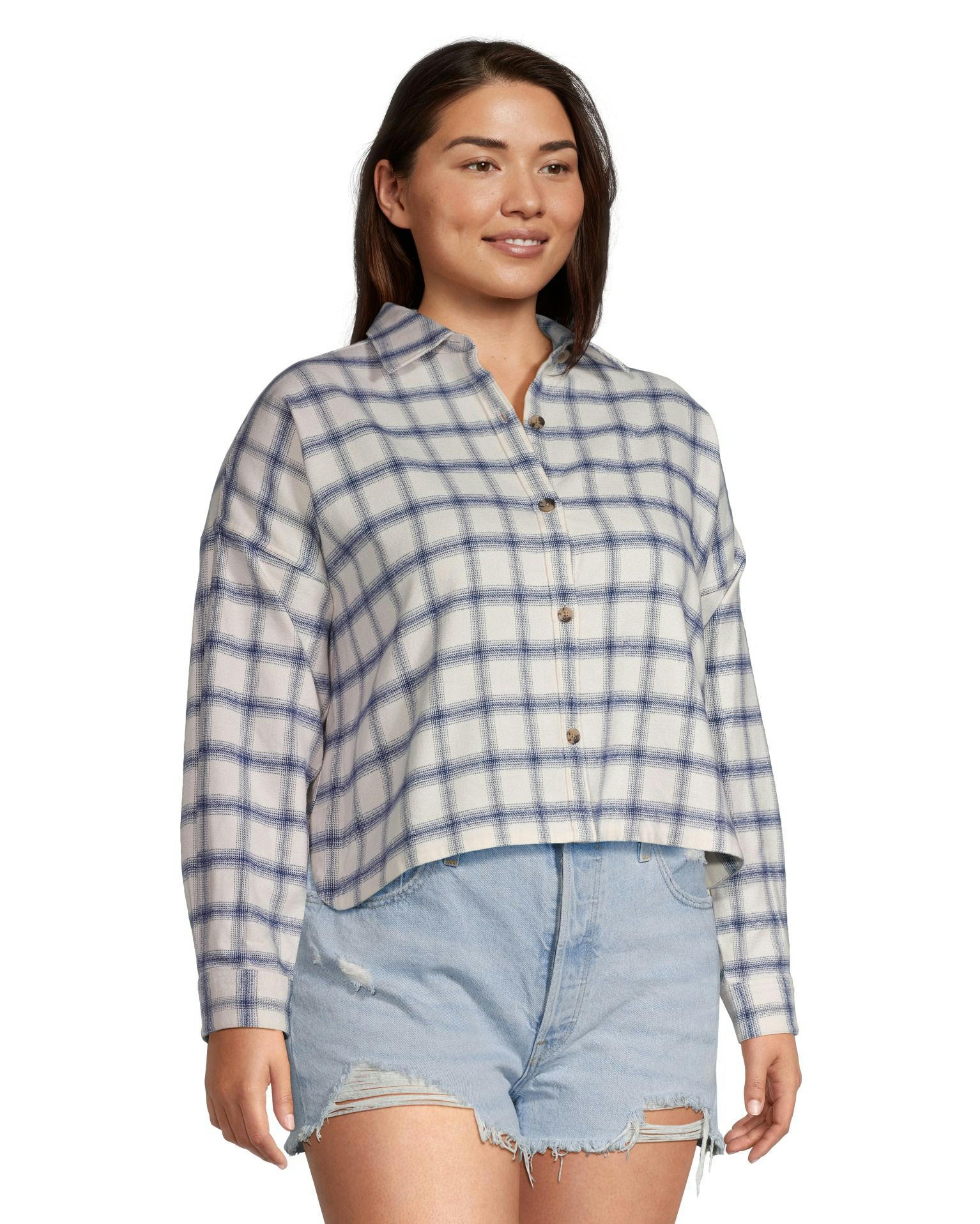 FarWest Women's Cropped Flannel Shirt